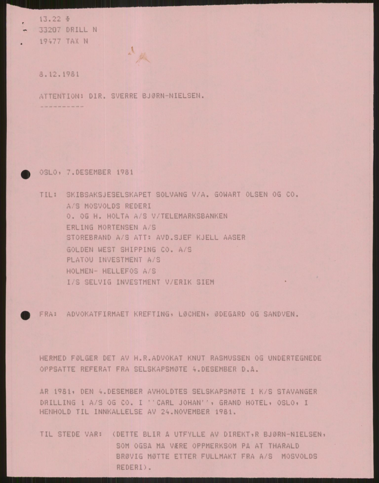 Pa 1503 - Stavanger Drilling AS, SAST/A-101906/D/L0005: Korrespondanse og saksdokumenter, 1974-1985, p. 761