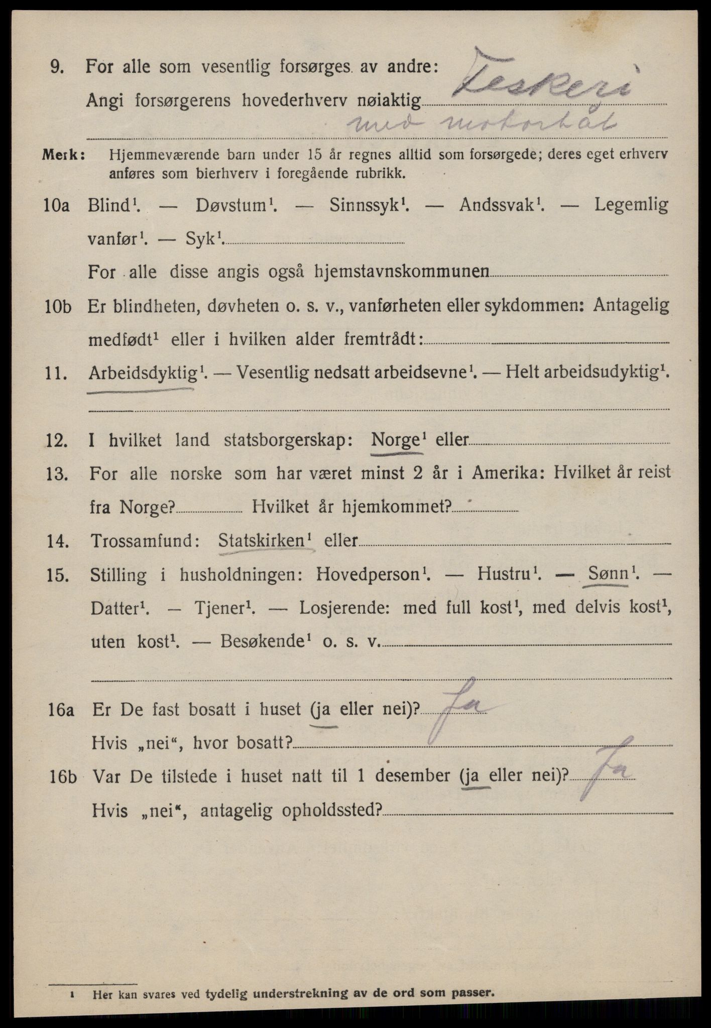 SAT, 1920 census for Fræna, 1920, p. 1546
