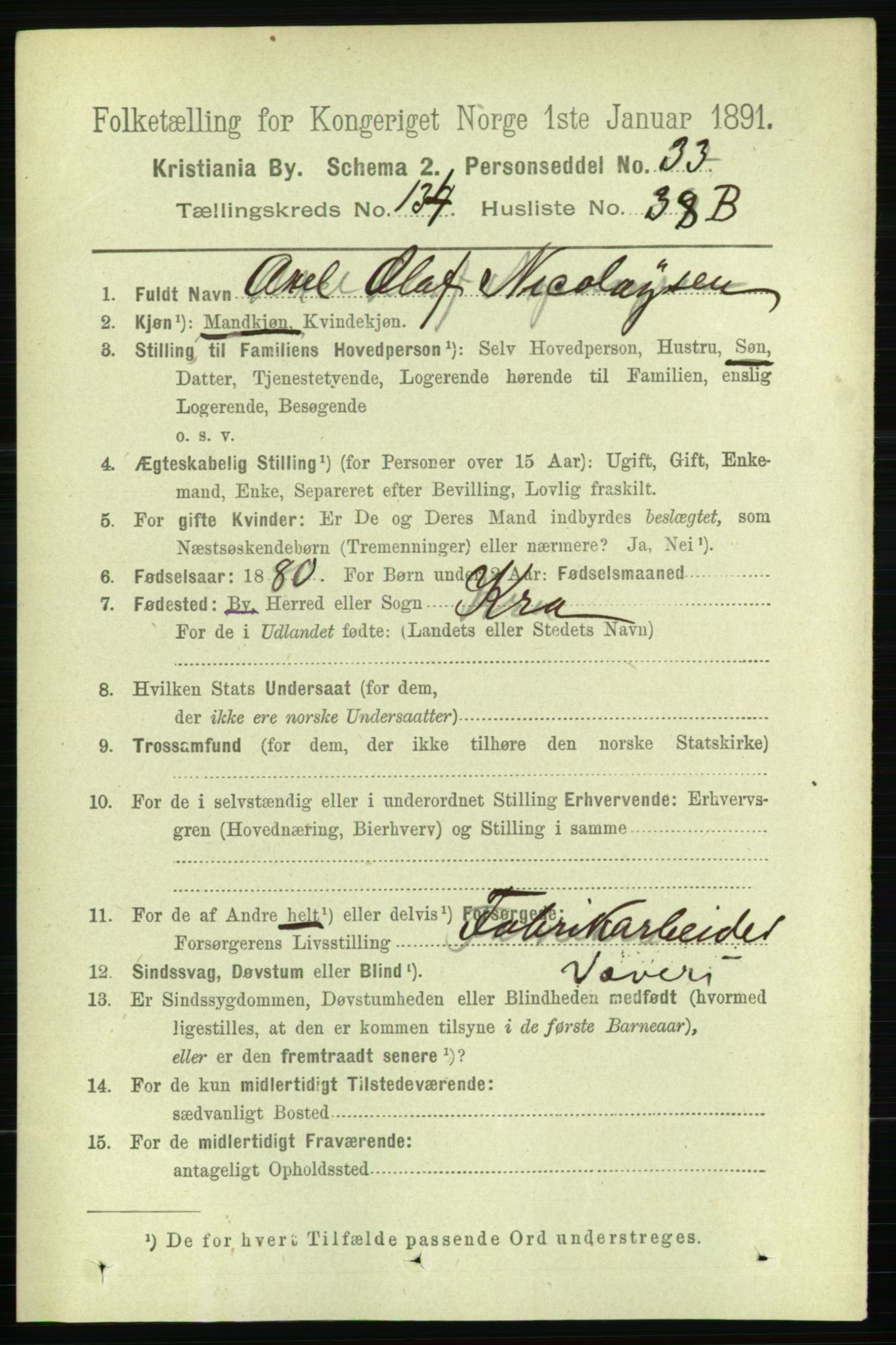 RA, 1891 census for 0301 Kristiania, 1891, p. 74313