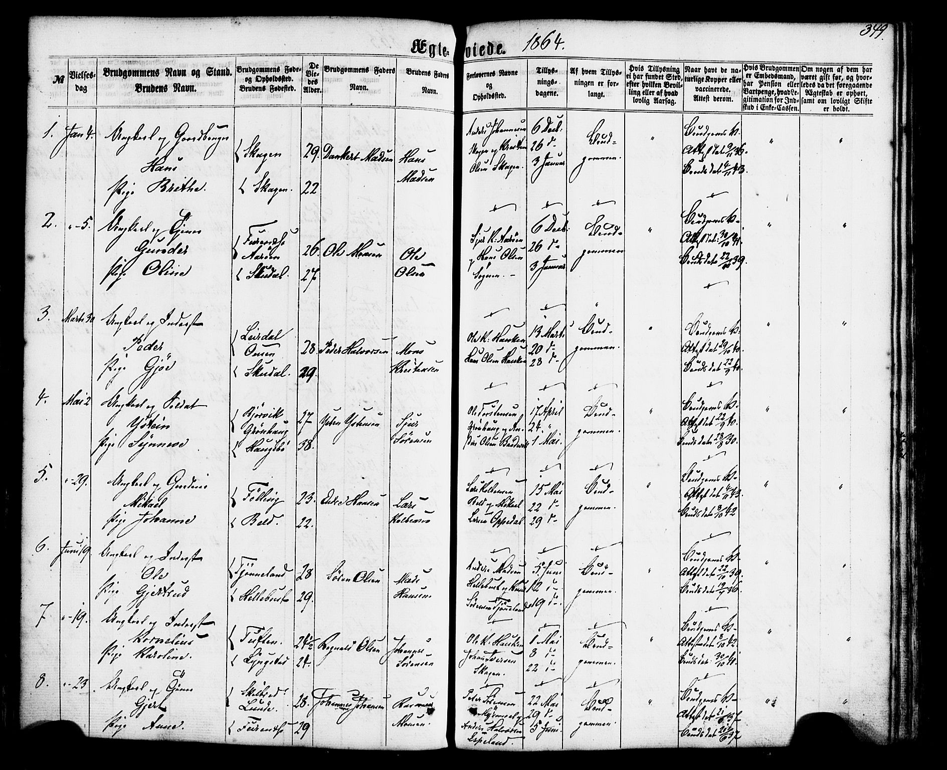 Gaular sokneprestembete, SAB/A-80001/H/Haa: Parish register (official) no. A 5, 1860-1881, p. 349