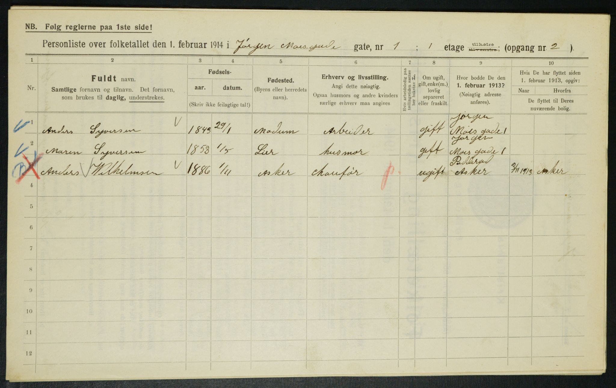 OBA, Municipal Census 1914 for Kristiania, 1914, p. 47684