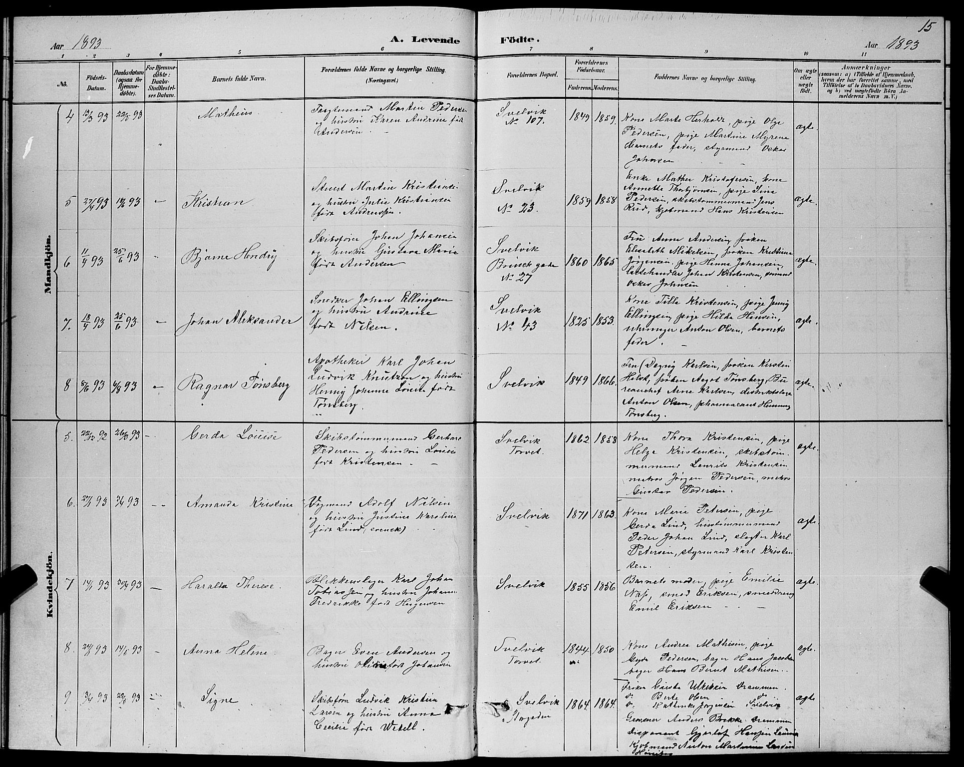 Strømm kirkebøker, AV/SAKO-A-322/G/Gb/L0001: Parish register (copy) no. II 1, 1889-1896, p. 15