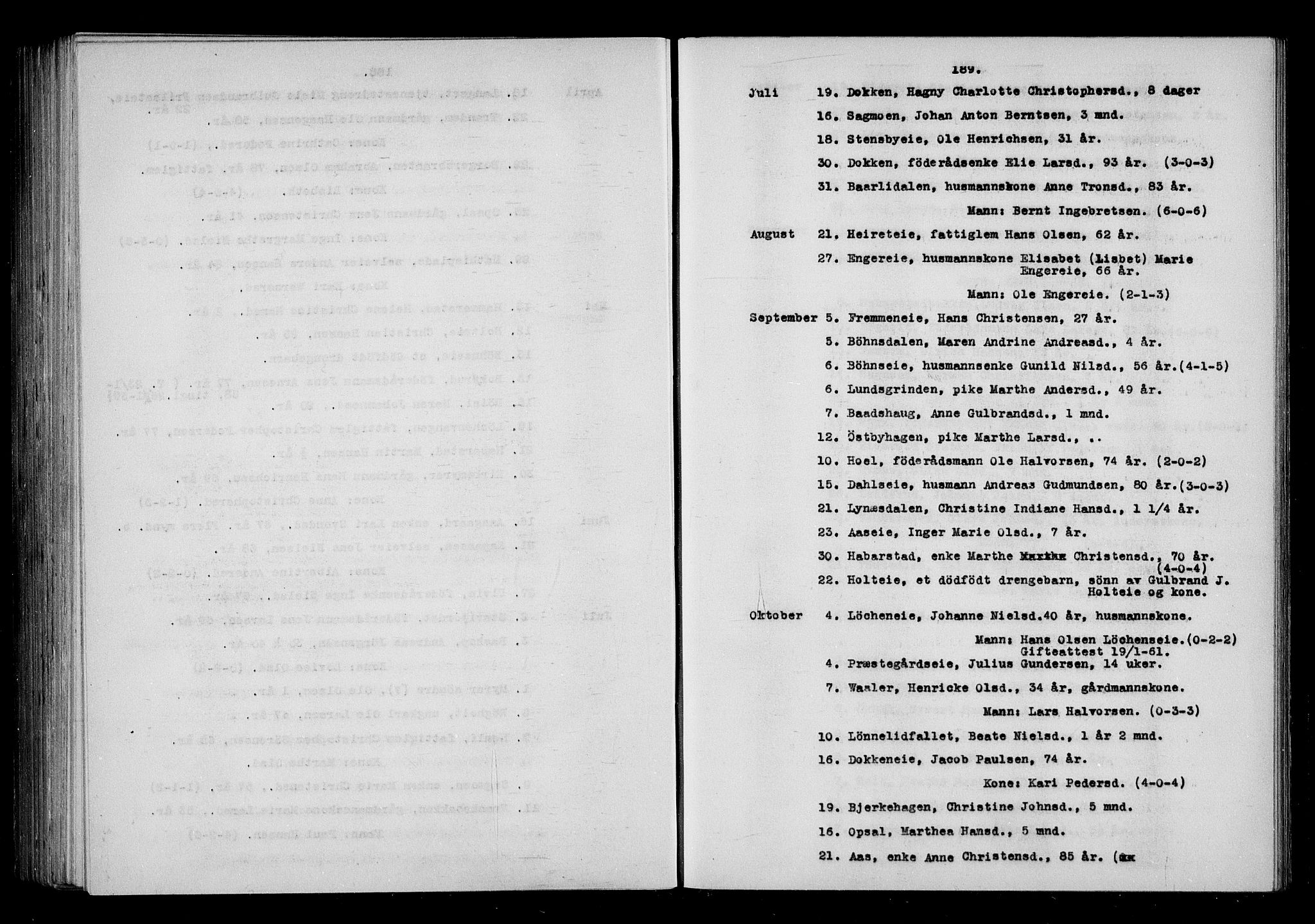 Eidsvoll tingrett, AV/SAO-A-10371/H/Ha/Haa/L0001: Dødsmeldingsprotokoll - Eidsvoll lensmannsdistrikt, 1815-1865, p. 189