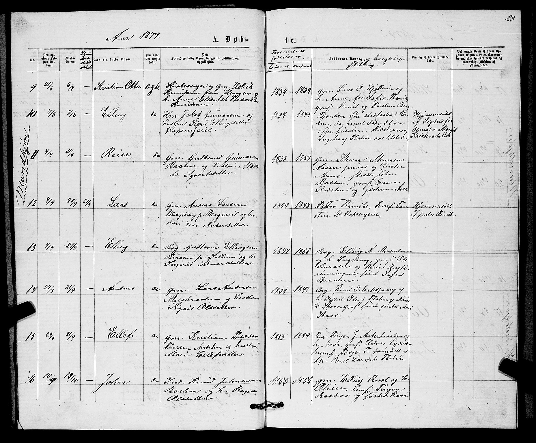 Sigdal kirkebøker, AV/SAKO-A-245/G/Gb/L0002: Parish register (copy) no. II 2, 1875-1900, p. 23