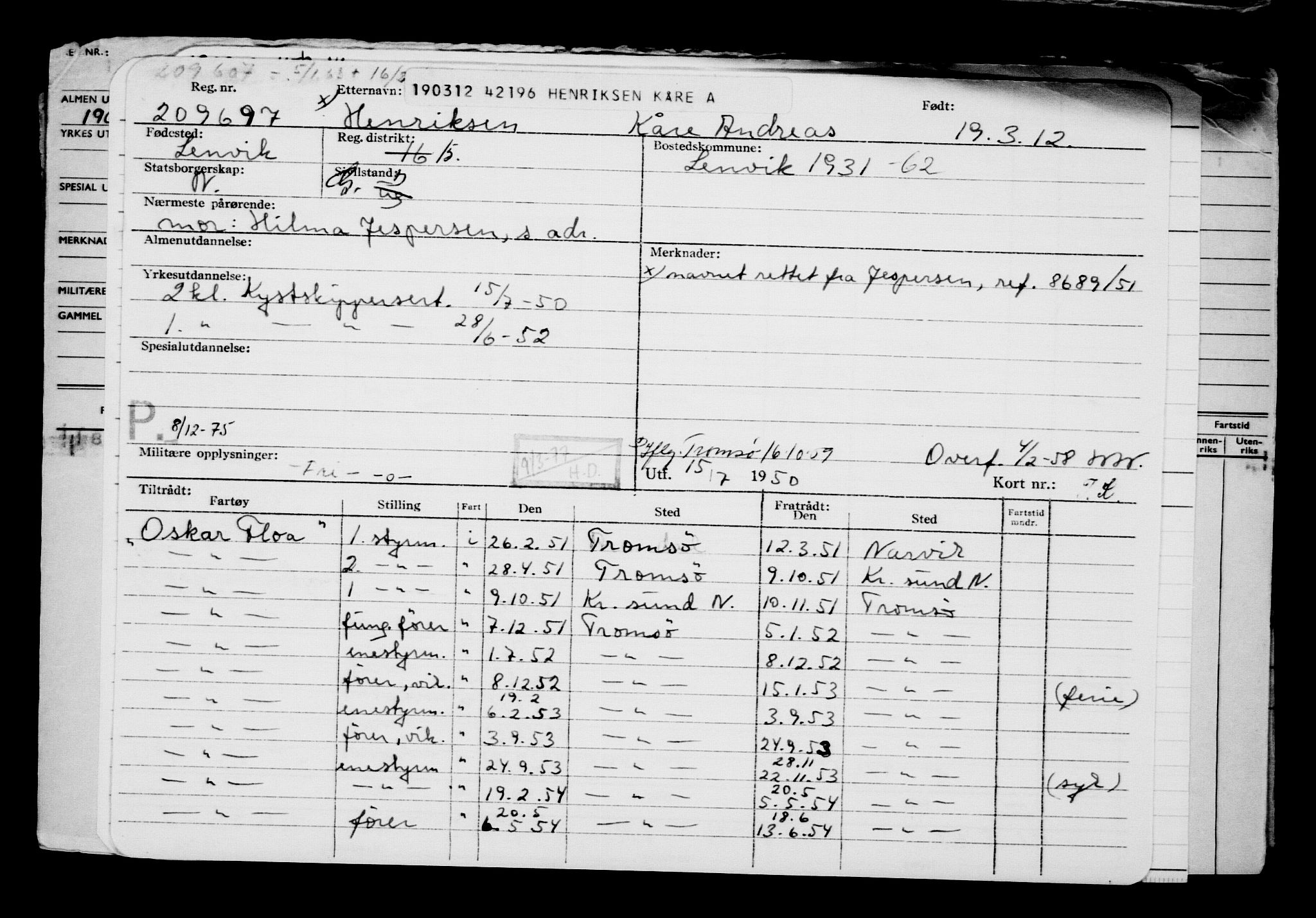 Direktoratet for sjømenn, AV/RA-S-3545/G/Gb/L0103: Hovedkort, 1912, p. 314