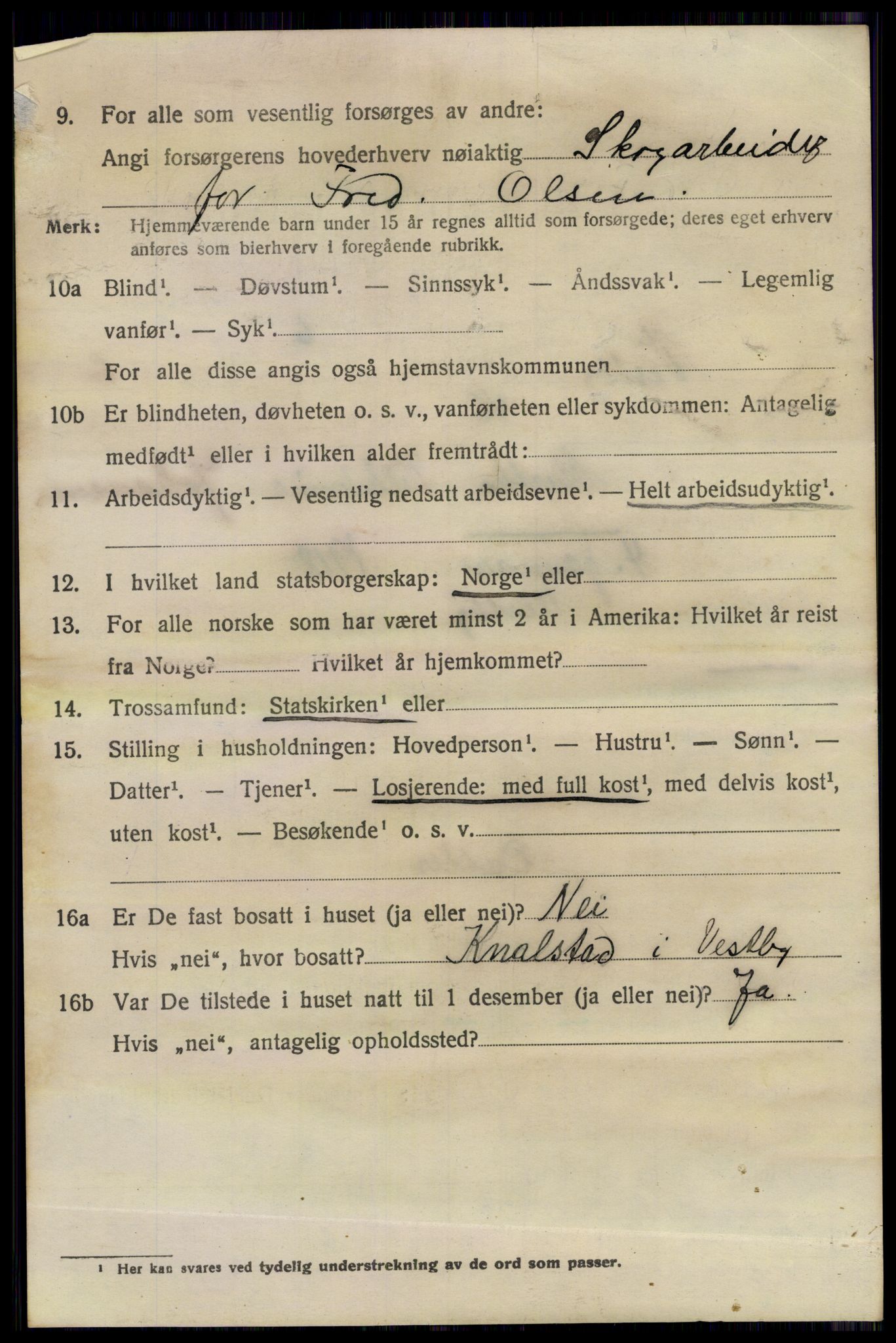 SAO, 1920 census for Vestby, 1920, p. 7284