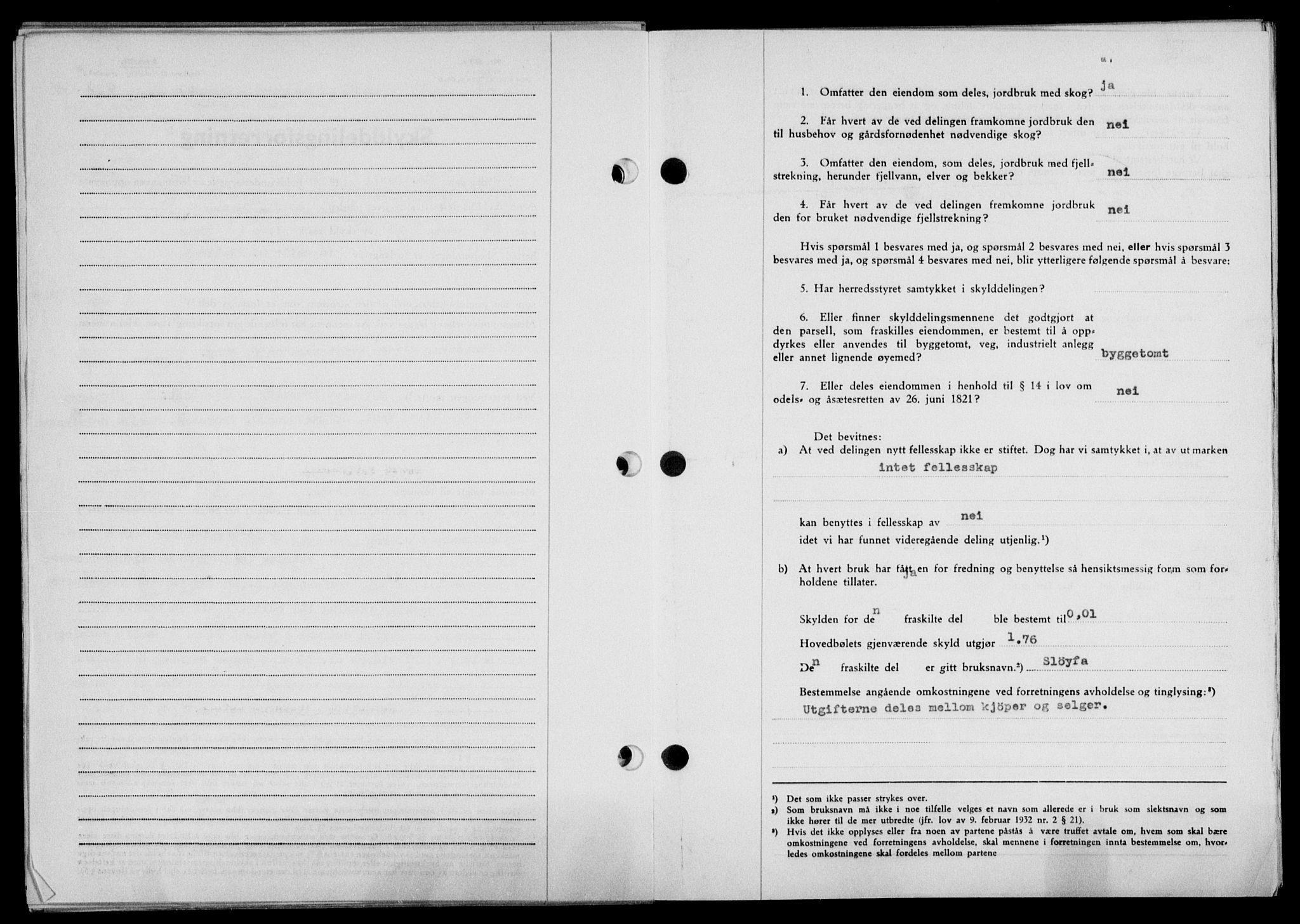 Lofoten sorenskriveri, SAT/A-0017/1/2/2C/L0018a: Mortgage book no. 18a, 1948-1948, Diary no: : 927/1948