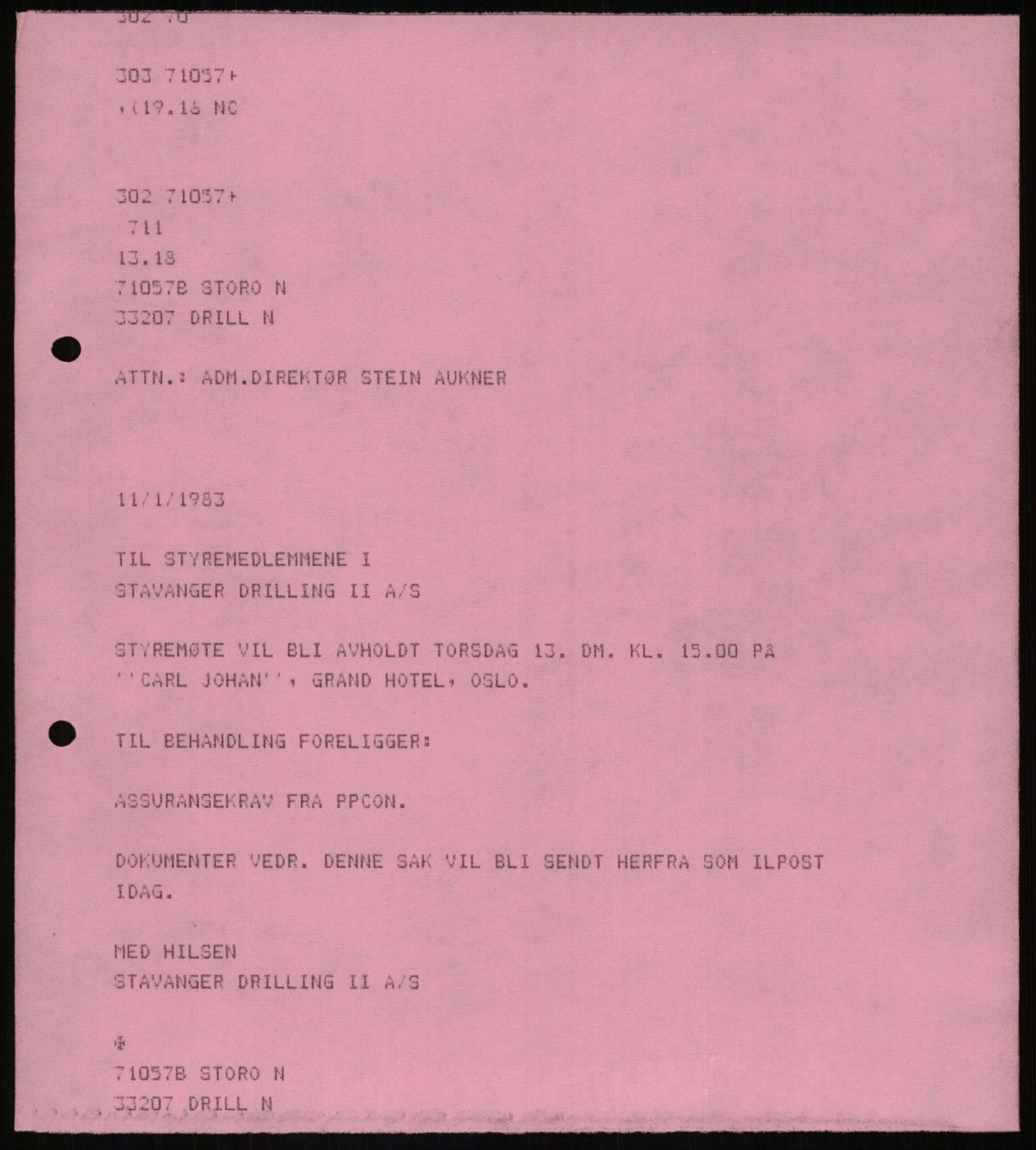 Pa 1503 - Stavanger Drilling AS, SAST/A-101906/D/L0006: Korrespondanse og saksdokumenter, 1974-1984, p. 14