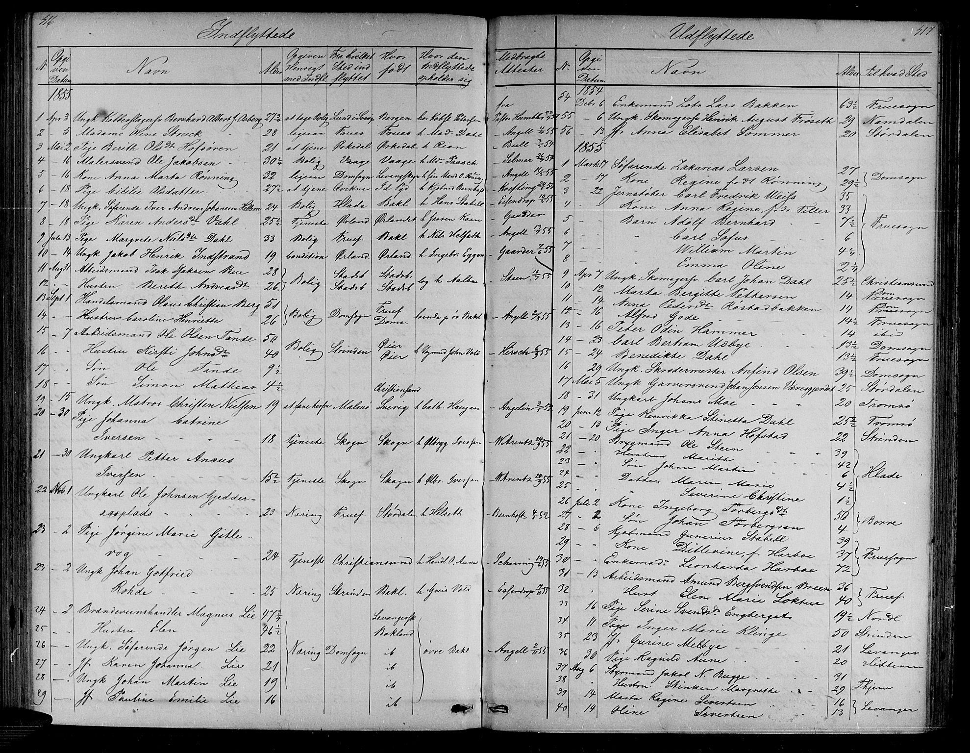 Ministerialprotokoller, klokkerbøker og fødselsregistre - Sør-Trøndelag, SAT/A-1456/604/L0219: Parish register (copy) no. 604C02, 1851-1869, p. 416-417