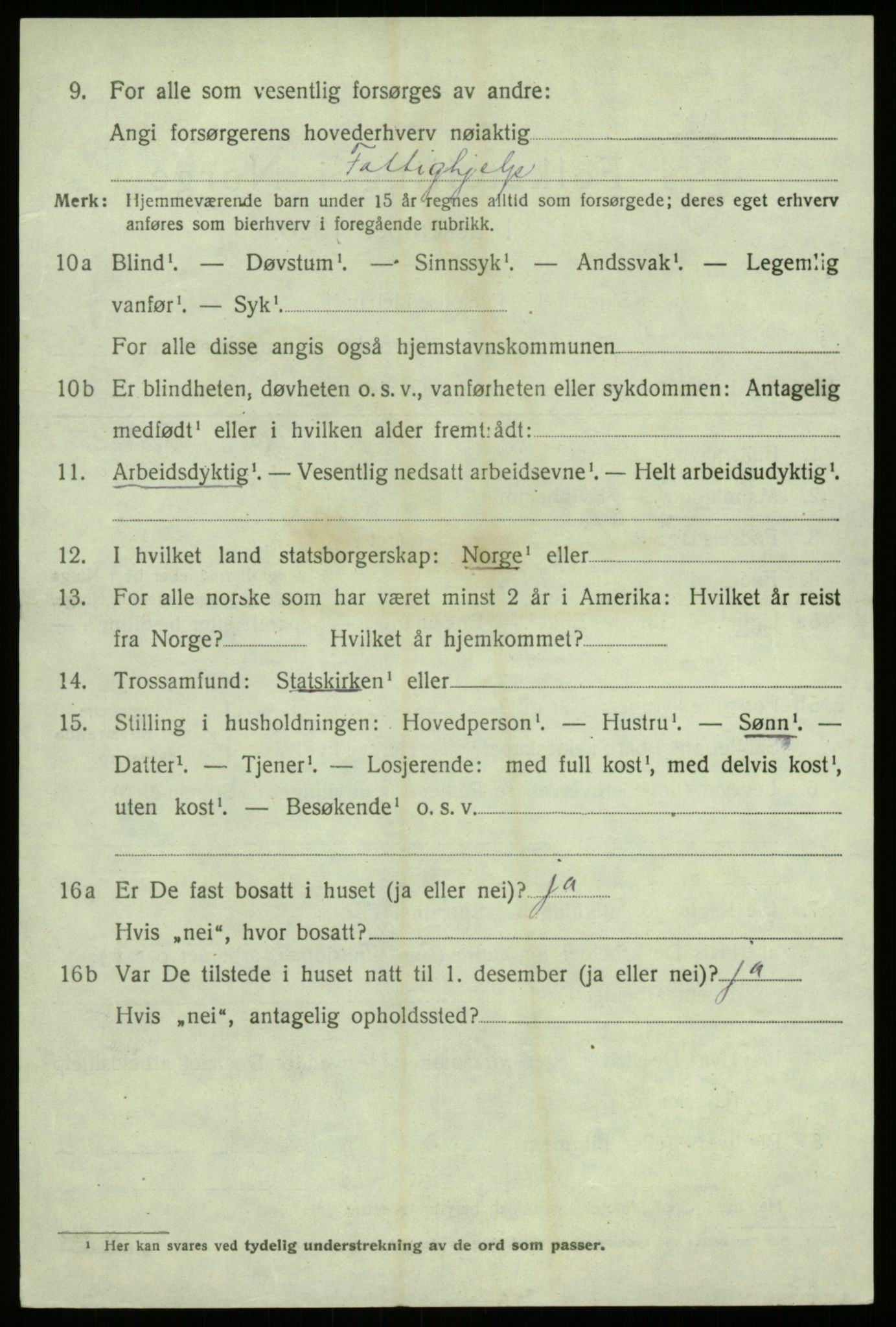 SAB, 1920 census for Sogndal, 1920, p. 7700