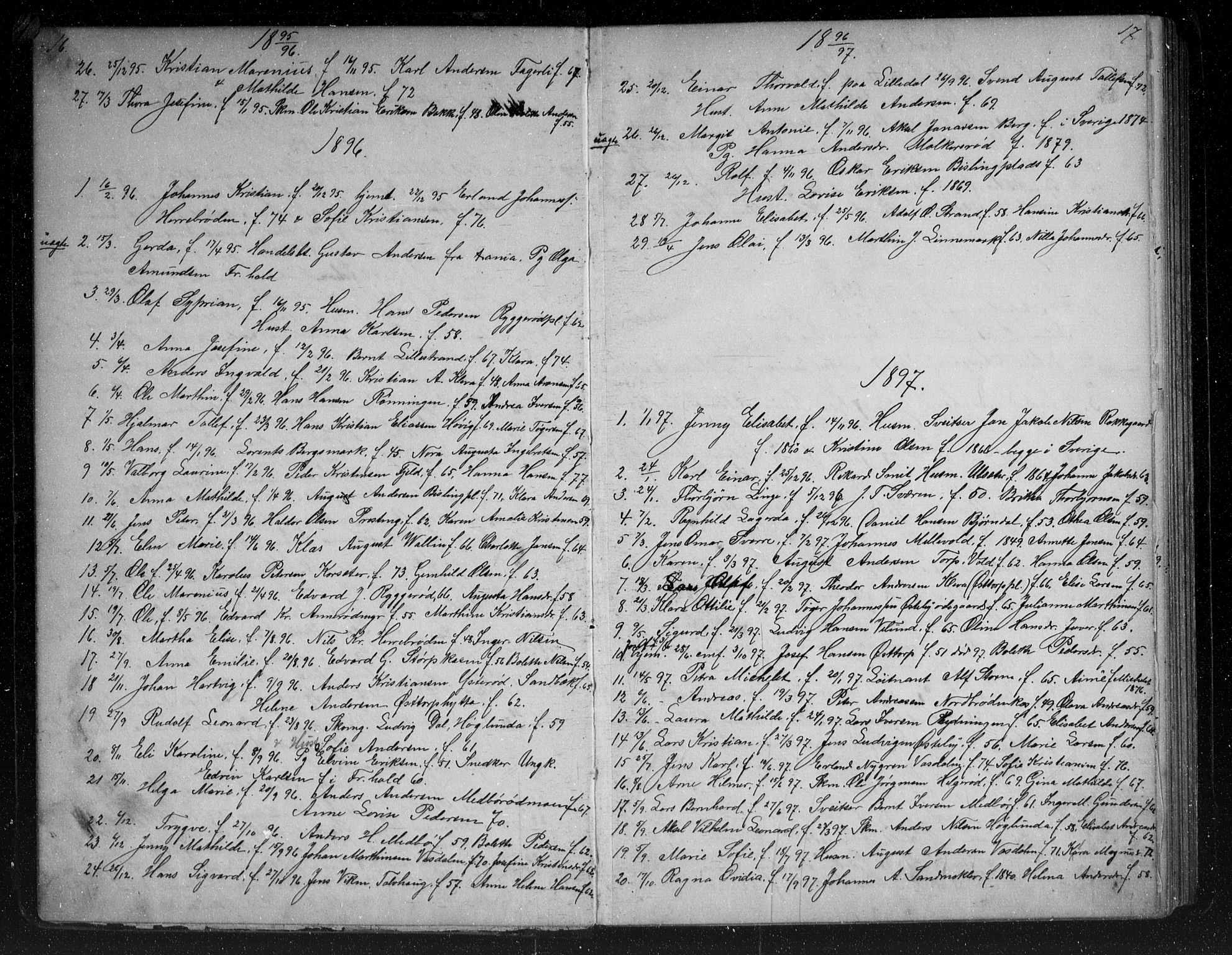 Berg prestekontor Kirkebøker, SAO/A-10902/G/Gc/L0003: Parish register (copy) no. III 3, 1887-1958, p. 16-17