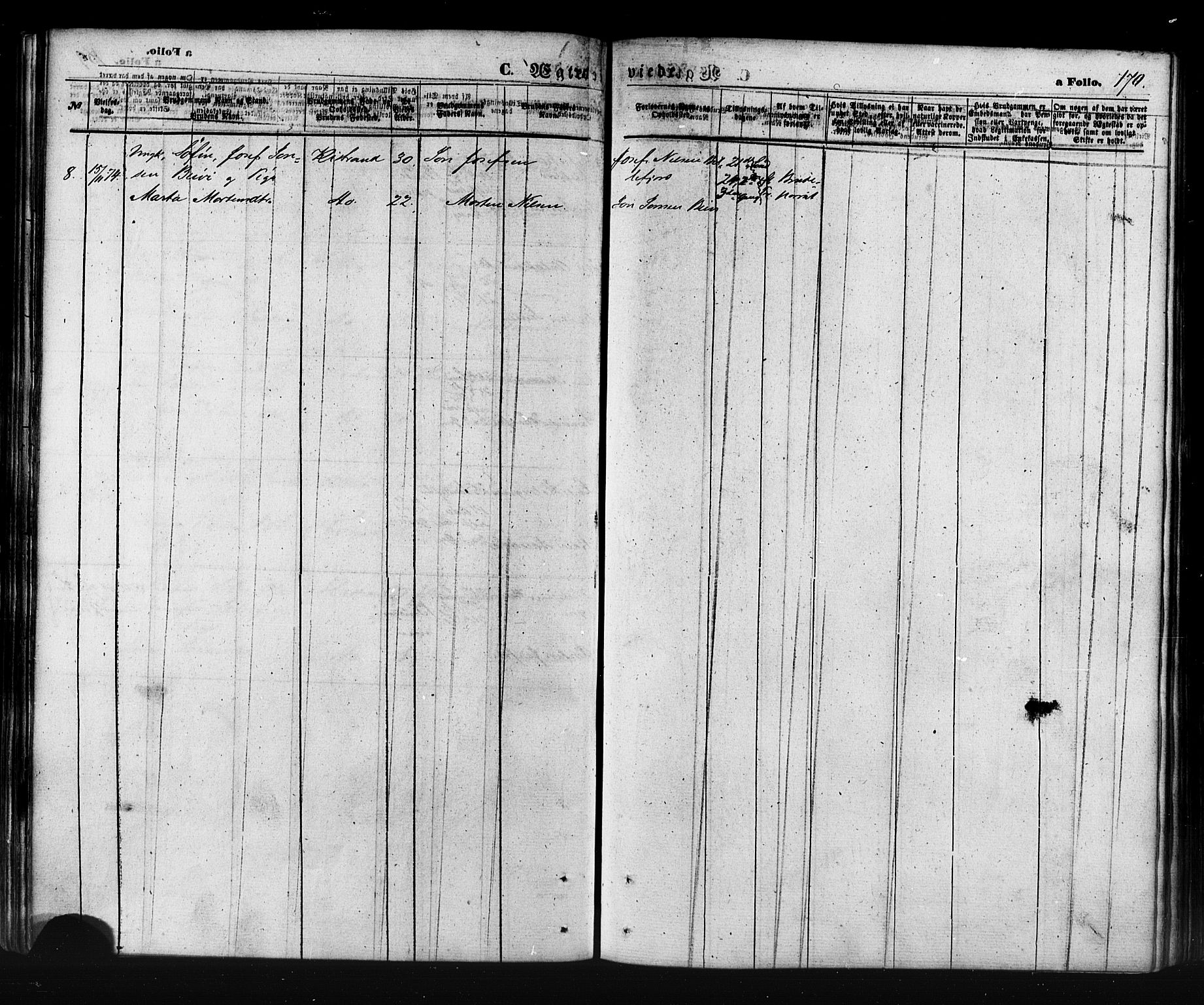 Kistrand/Porsanger sokneprestembete, AV/SATØ-S-1351/H/Ha/L0005.kirke: Parish register (official) no. 5, 1860-1874, p. 170