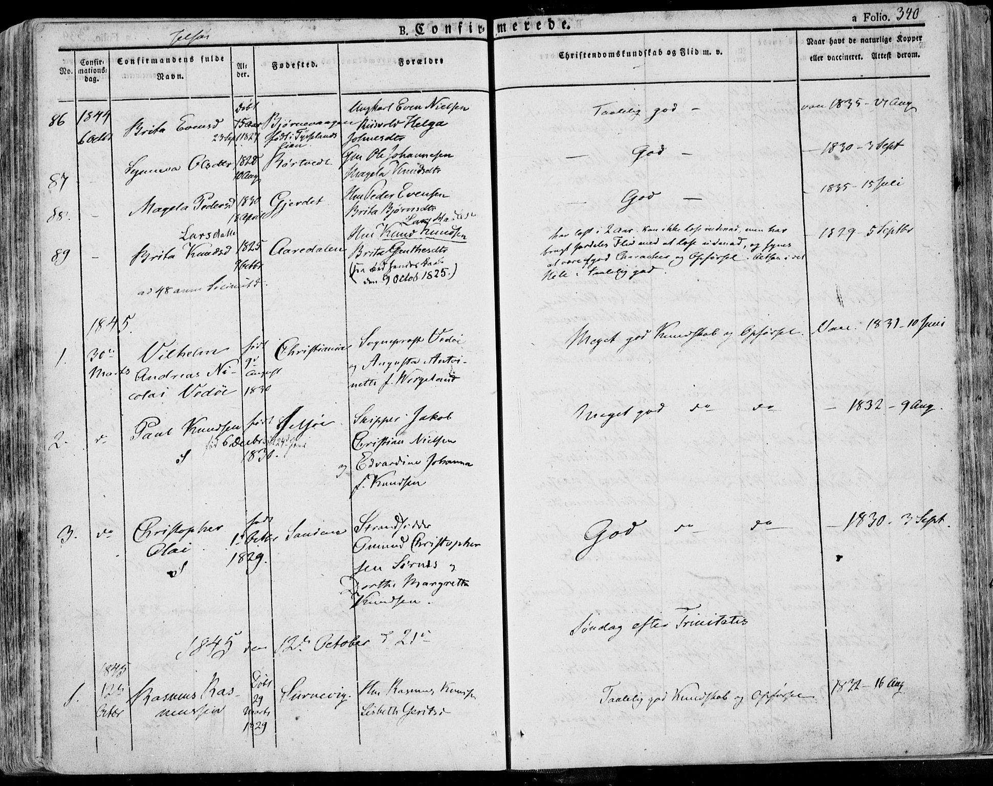 Jelsa sokneprestkontor, SAST/A-101842/01/IV: Parish register (official) no. A 6.1, 1828-1853, p. 340