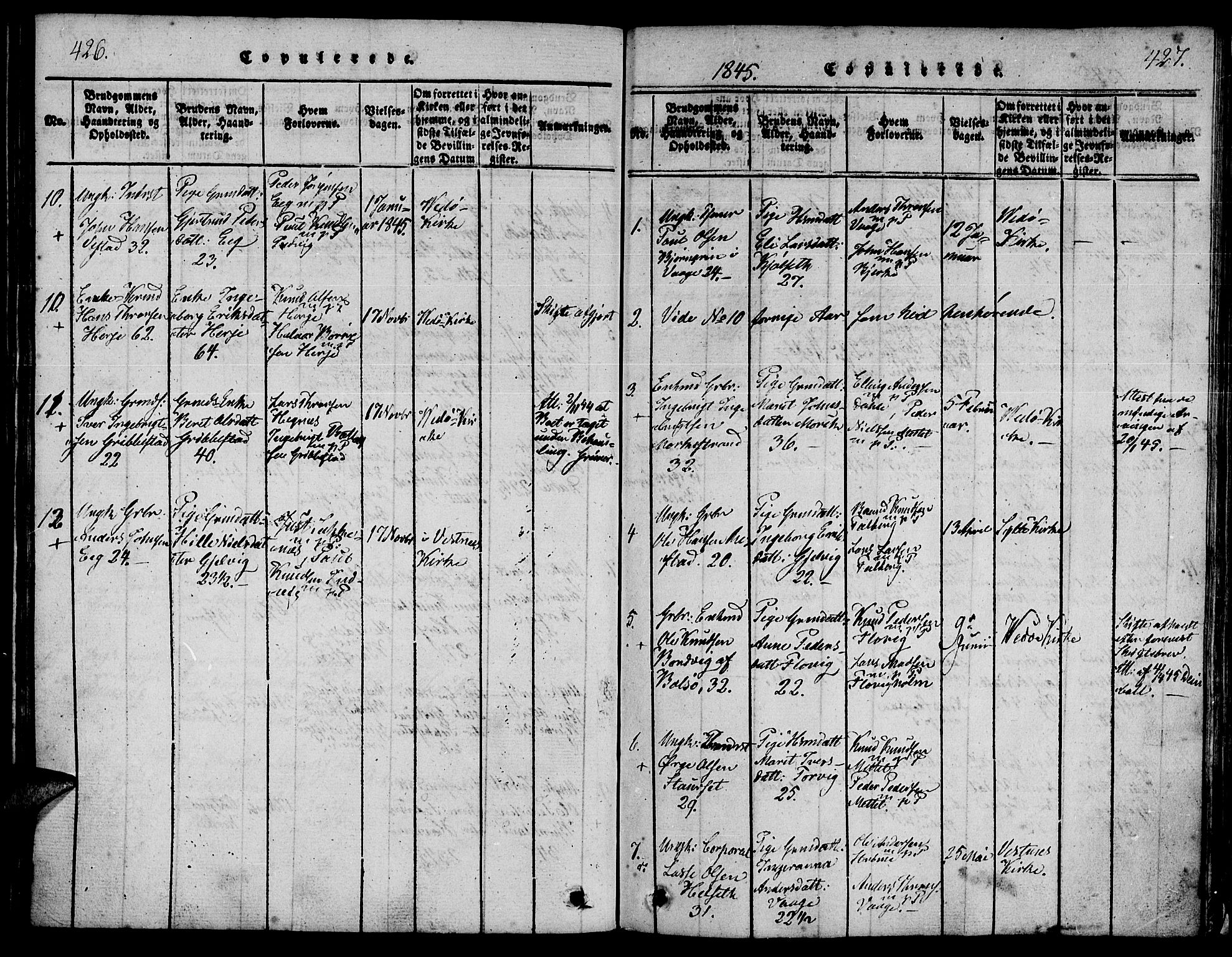 Ministerialprotokoller, klokkerbøker og fødselsregistre - Møre og Romsdal, SAT/A-1454/547/L0602: Parish register (official) no. 547A04, 1818-1845, p. 426-427