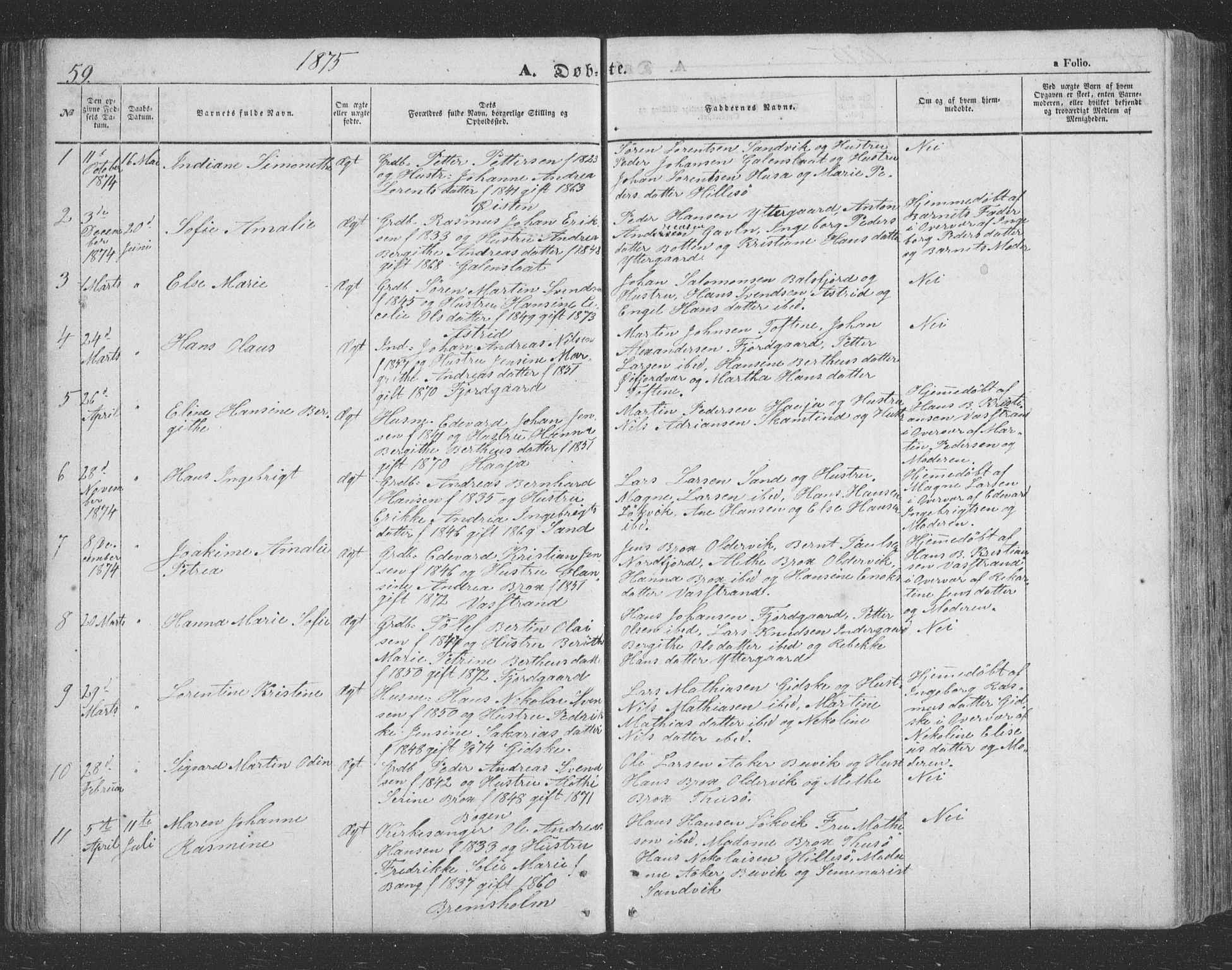 Lenvik sokneprestembete, SATØ/S-1310/H/Ha/Hab/L0020klokker: Parish register (copy) no. 20, 1855-1883, p. 59