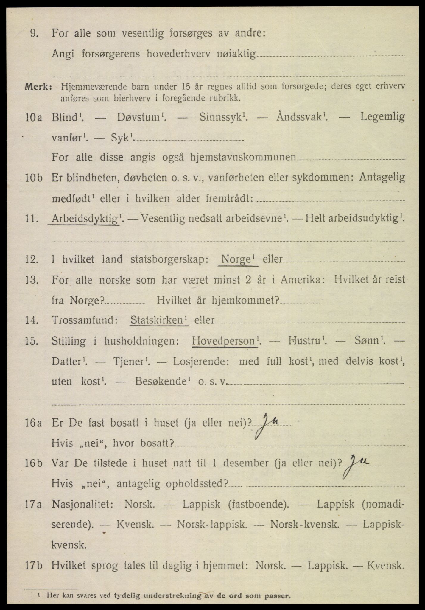 SAT, 1920 census for Nordli, 1920, p. 1830