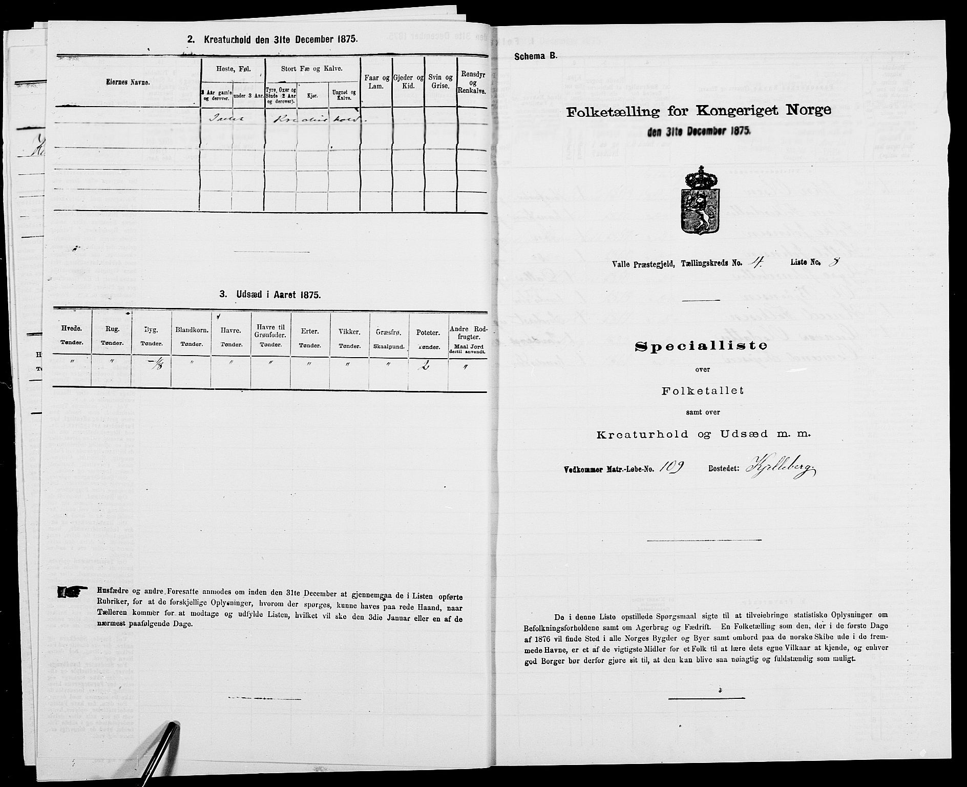 SAK, 1875 census for 0940P Valle, 1875, p. 371