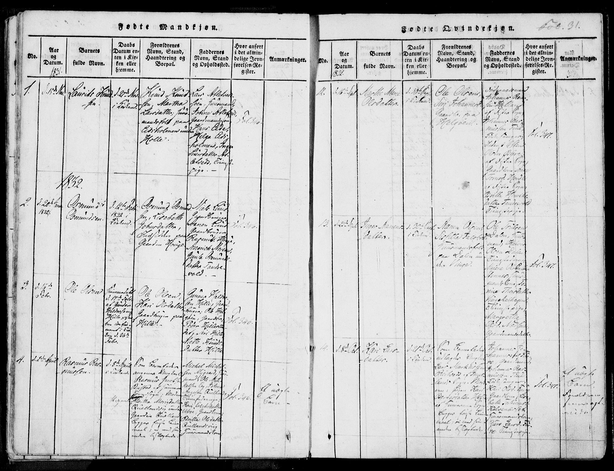 Nedstrand sokneprestkontor, AV/SAST-A-101841/01/IV: Parish register (official) no. A 7, 1816-1870, p. 31