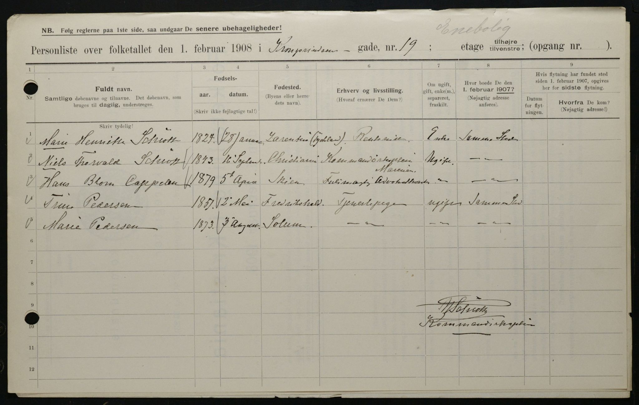 OBA, Municipal Census 1908 for Kristiania, 1908, p. 49052