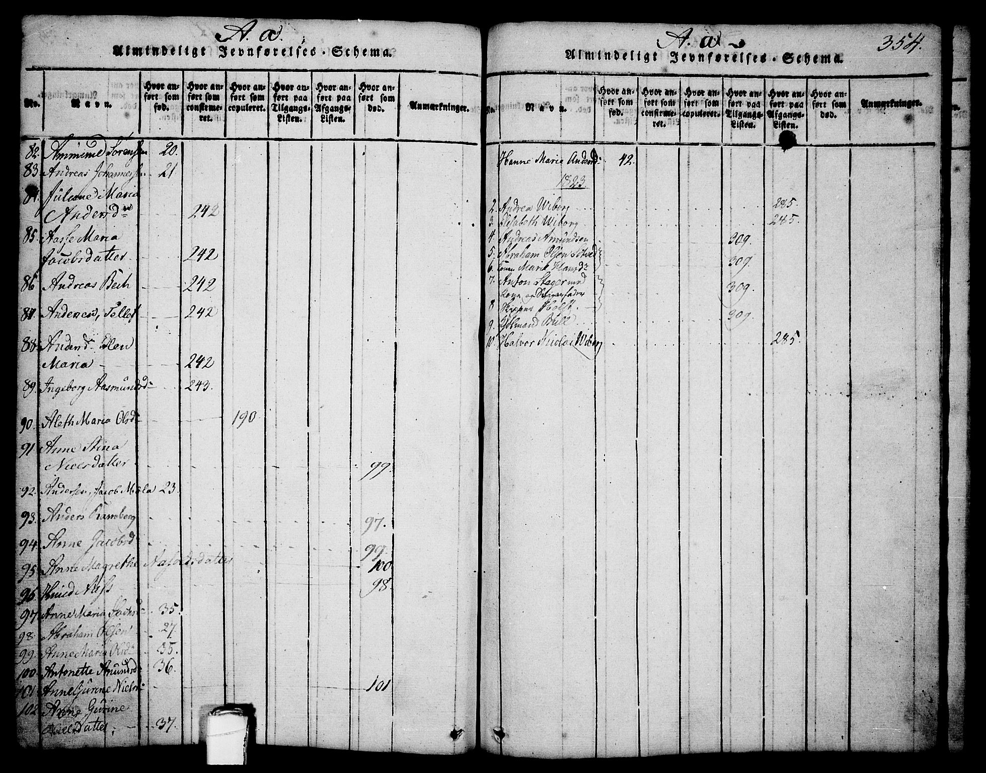 Brevik kirkebøker, SAKO/A-255/G/Ga/L0001: Parish register (copy) no. 1, 1814-1845, p. 354