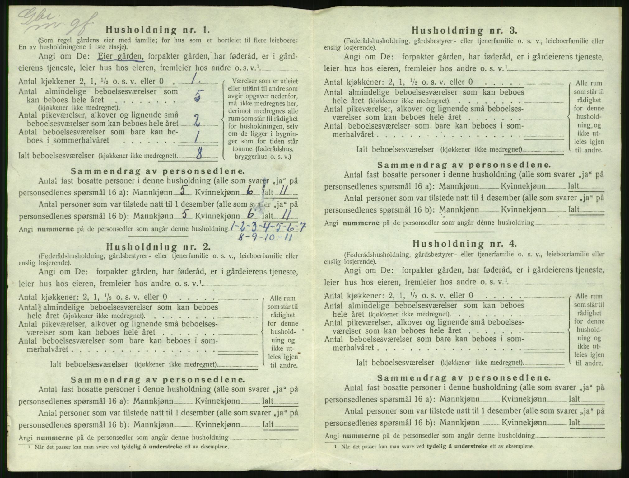 SAT, 1920 census for Stranda, 1920, p. 520