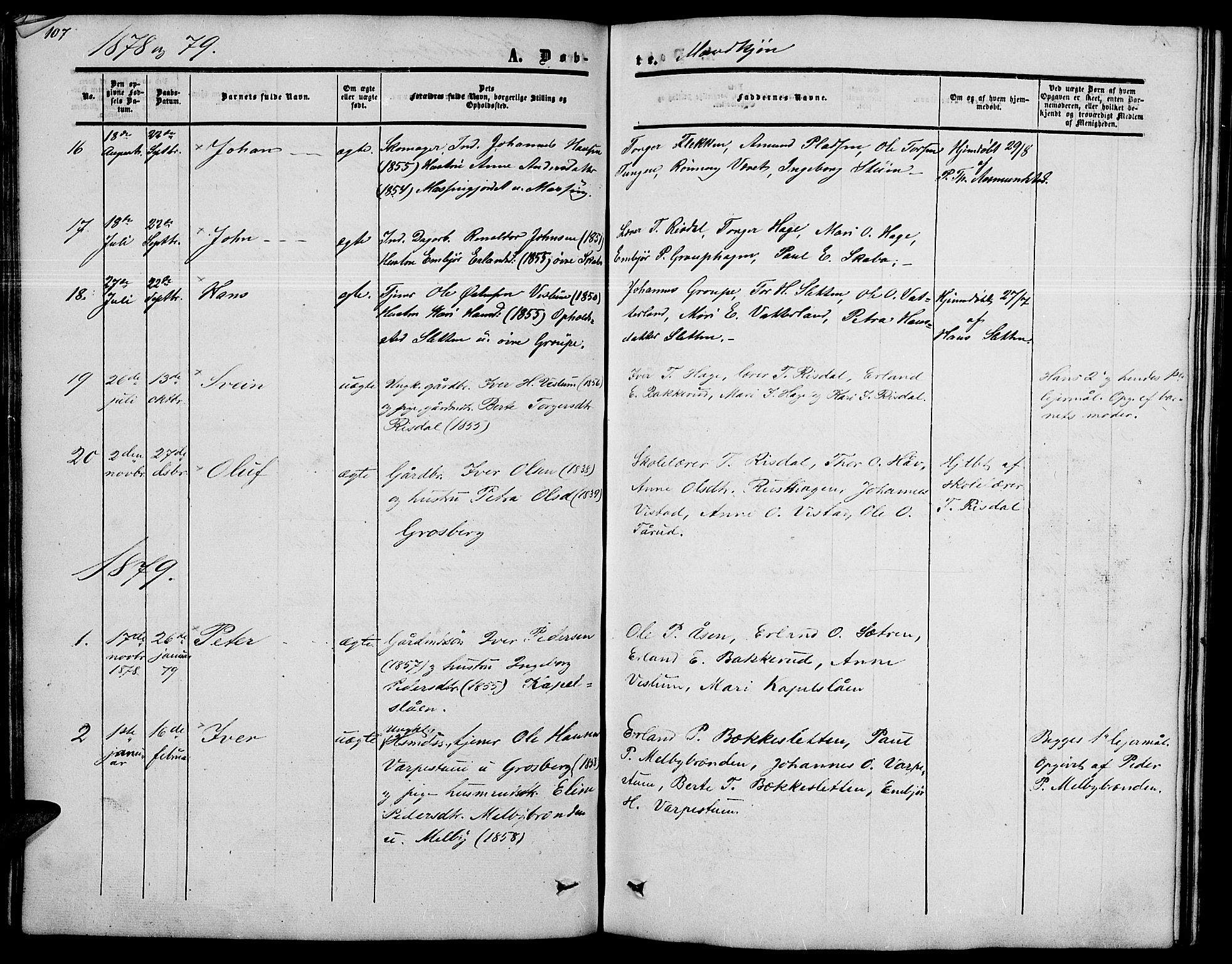 Nord-Fron prestekontor, SAH/PREST-080/H/Ha/Hab/L0002: Parish register (copy) no. 2, 1851-1883, p. 107