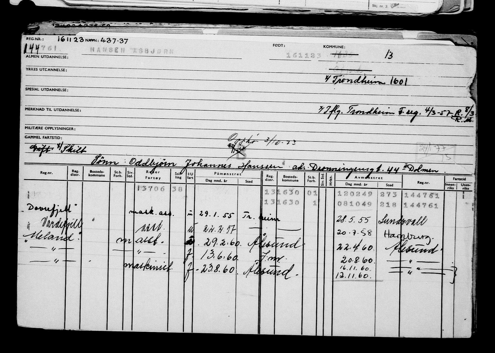 Direktoratet for sjømenn, AV/RA-S-3545/G/Gb/L0225: Hovedkort, 1923, p. 27