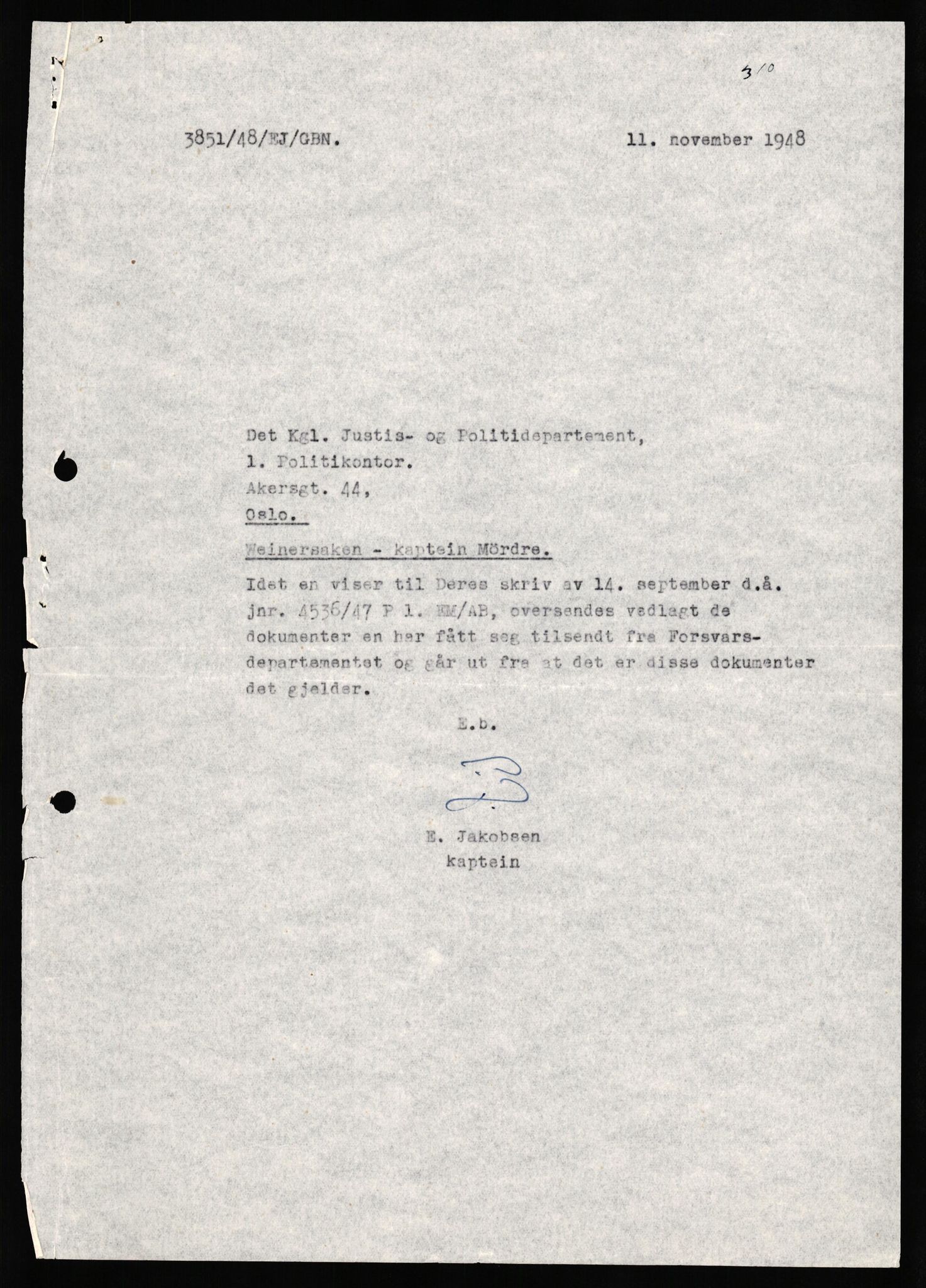 Forsvaret, Forsvarets overkommando II, AV/RA-RAFA-3915/D/Db/L0035: CI Questionaires. Tyske okkupasjonsstyrker i Norge. Tyskere., 1945-1946, p. 297