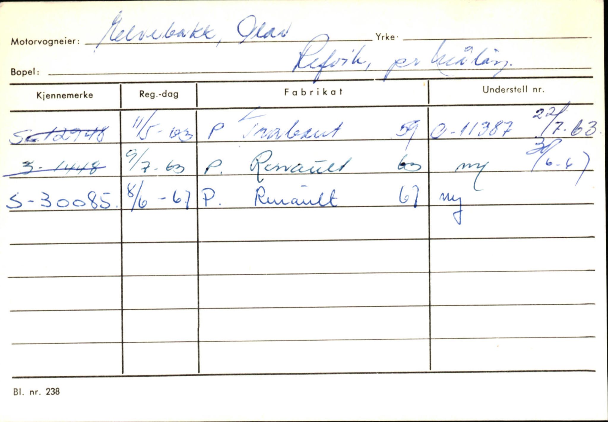 Statens vegvesen, Sogn og Fjordane vegkontor, SAB/A-5301/4/F/L0144: Registerkort Vågsøy A-R, 1945-1975, p. 451