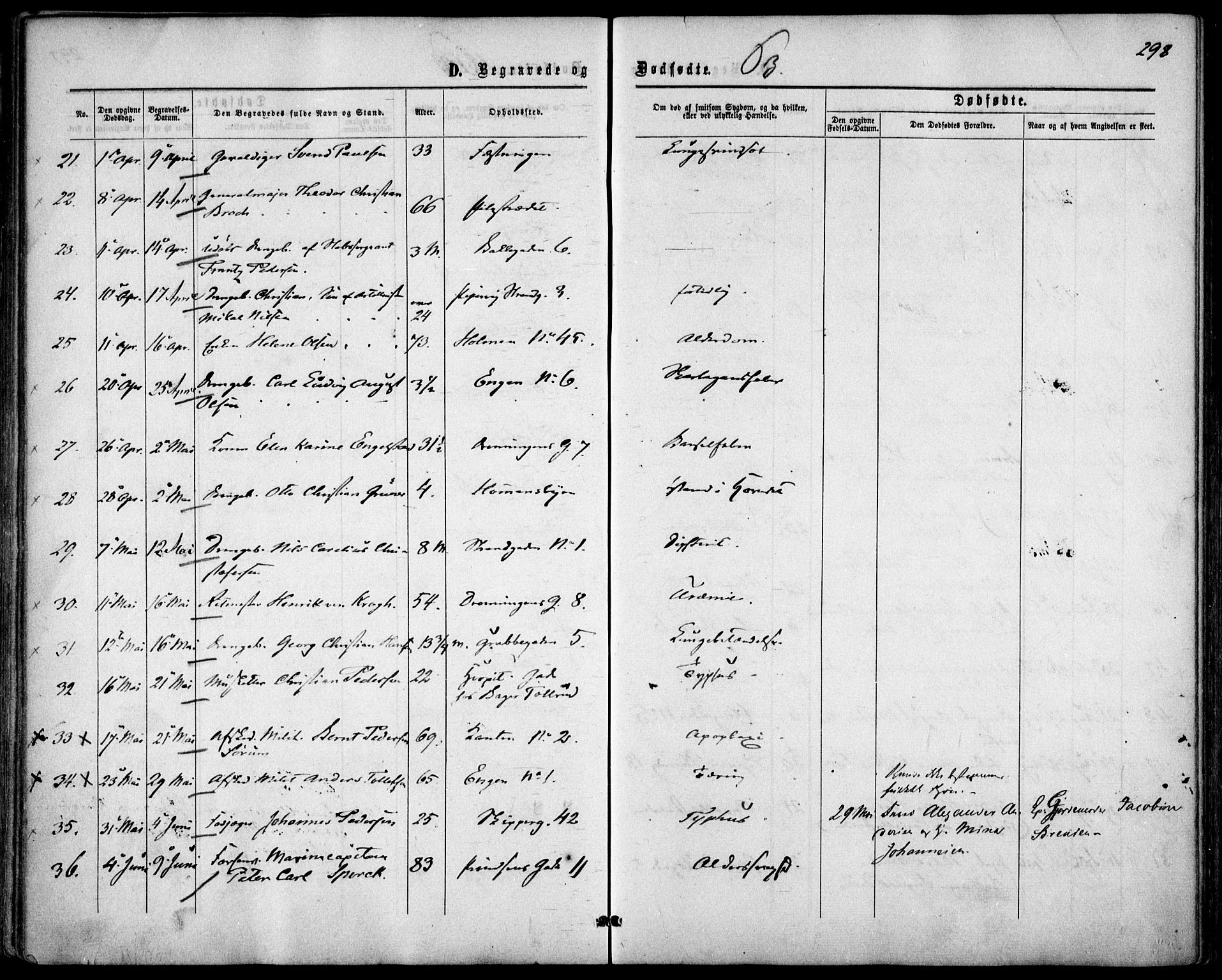 Garnisonsmenigheten Kirkebøker, AV/SAO-A-10846/F/Fa/L0010: Parish register (official) no. 10, 1859-1869, p. 298