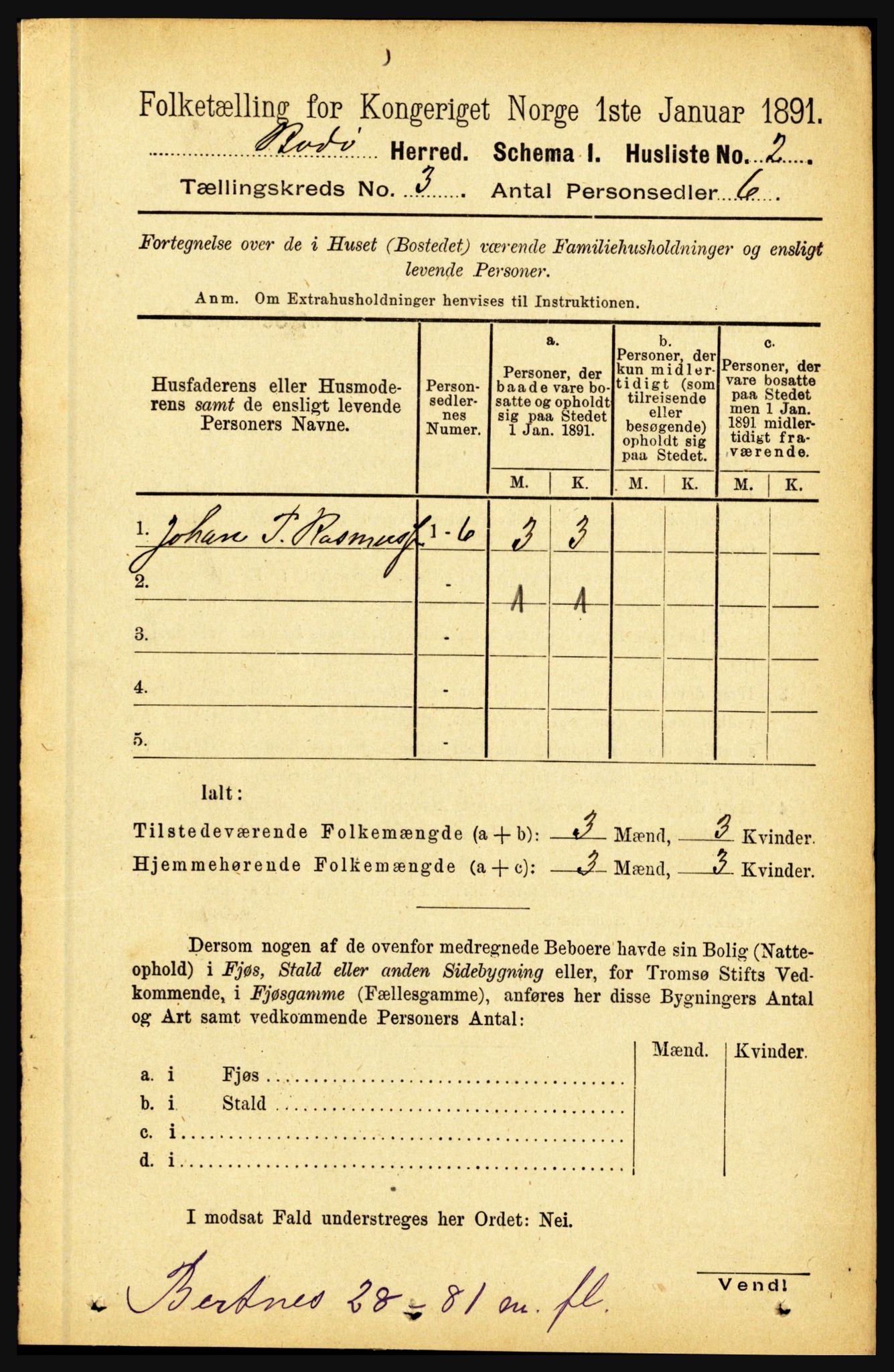 RA, 1891 census for 1843 Bodø, 1891, p. 1504