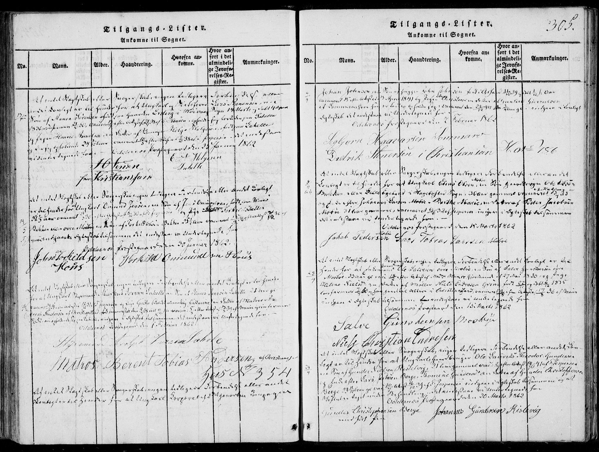 Oddernes sokneprestkontor, AV/SAK-1111-0033/F/Fa/Faa/L0005: Parish register (official) no. A 5, 1820-1838, p. 305