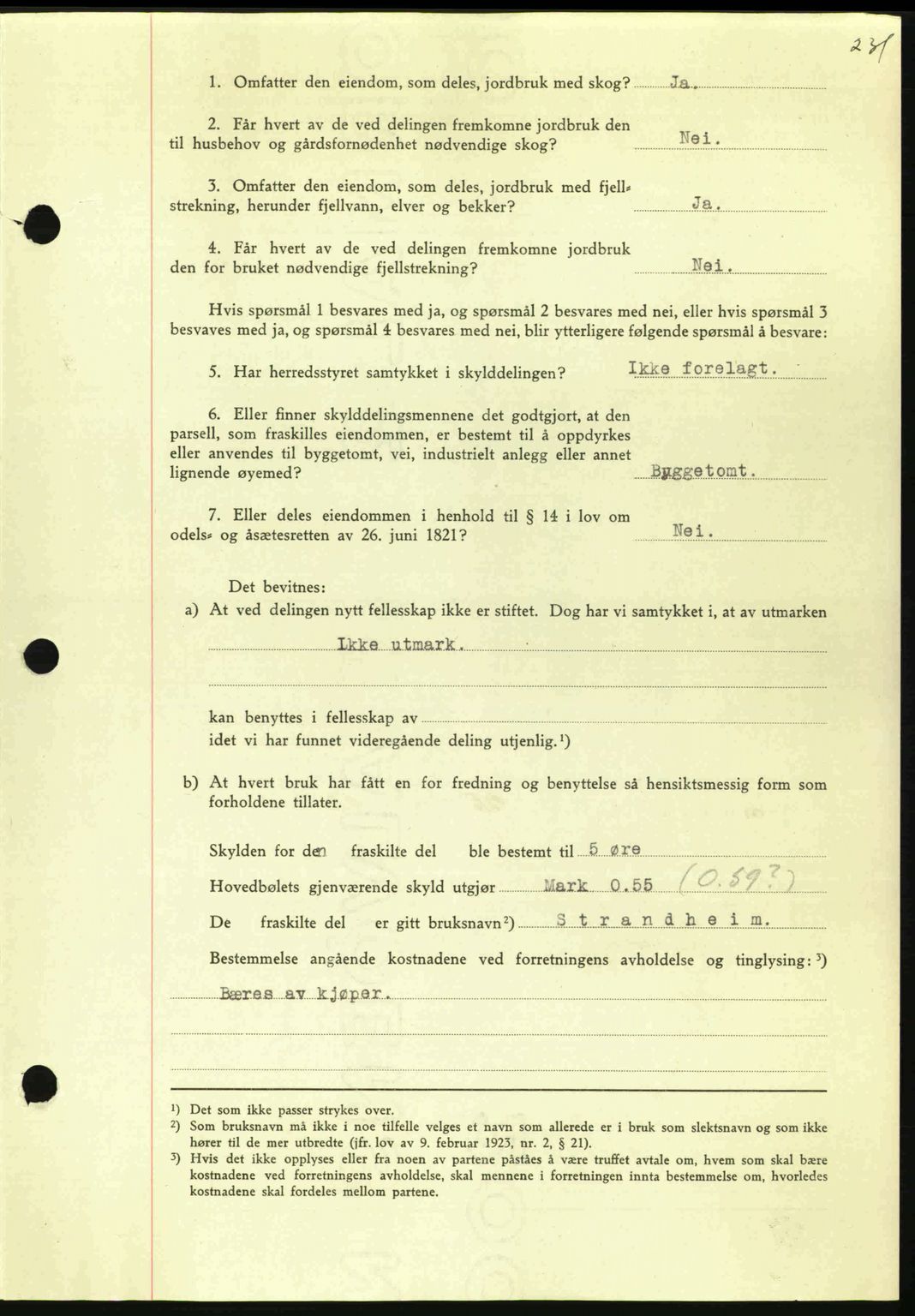 Nordmøre sorenskriveri, AV/SAT-A-4132/1/2/2Ca: Mortgage book no. A95, 1943-1943, Diary no: : 1235/1943