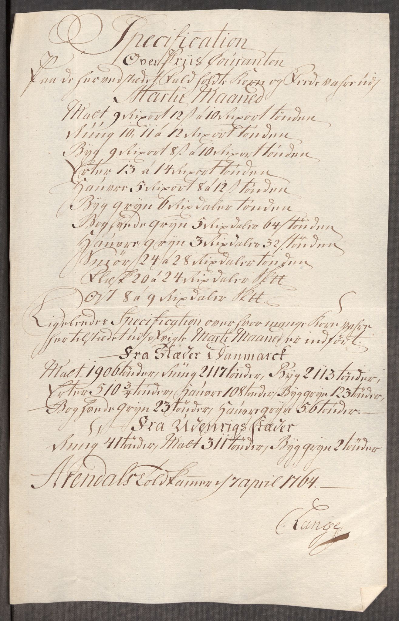 Rentekammeret inntil 1814, Realistisk ordnet avdeling, RA/EA-4070/Oe/L0008: [Ø1]: Priskuranter, 1764-1768, p. 211