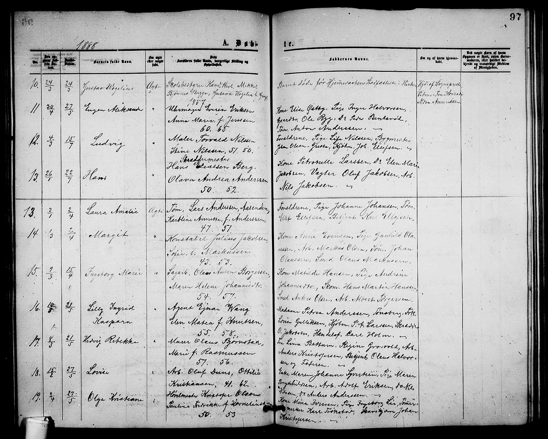 Holmestrand kirkebøker, AV/SAKO-A-346/G/Ga/L0004: Parish register (copy) no. 4, 1874-1888, p. 97