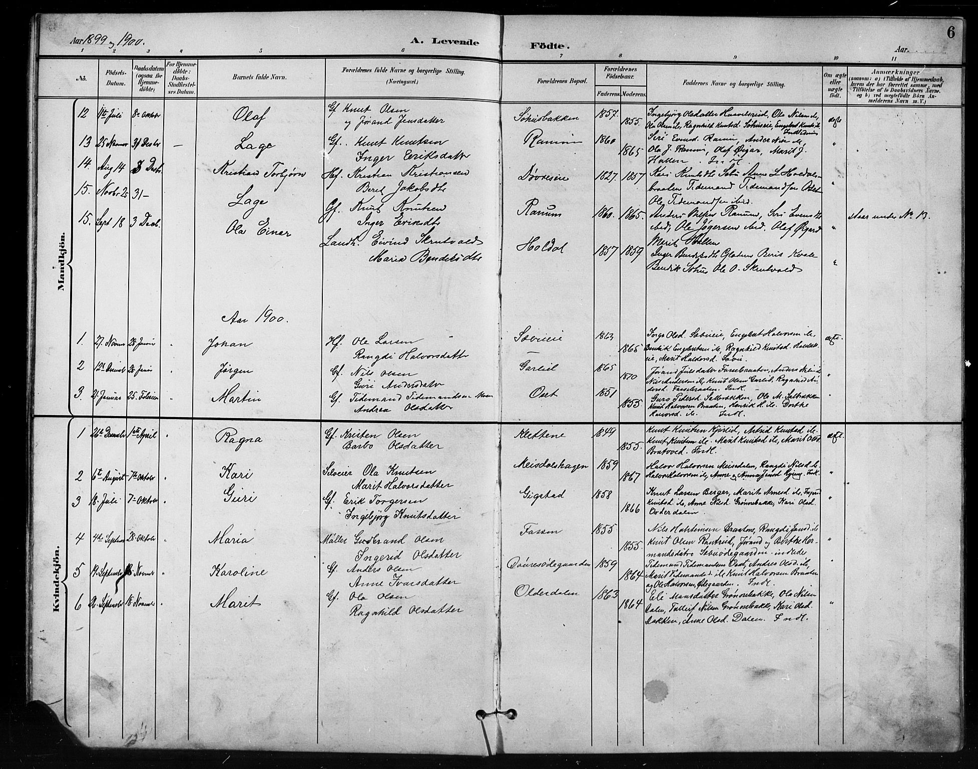 Nord-Aurdal prestekontor, SAH/PREST-132/H/Ha/Hab/L0011: Parish register (copy) no. 11, 1897-1918, p. 6