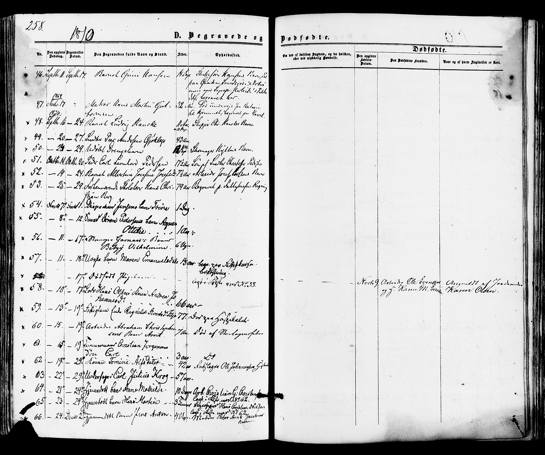 Tønsberg kirkebøker, AV/SAKO-A-330/F/Fa/L0009: Parish register (official) no. I 9, 1865-1873, p. 258