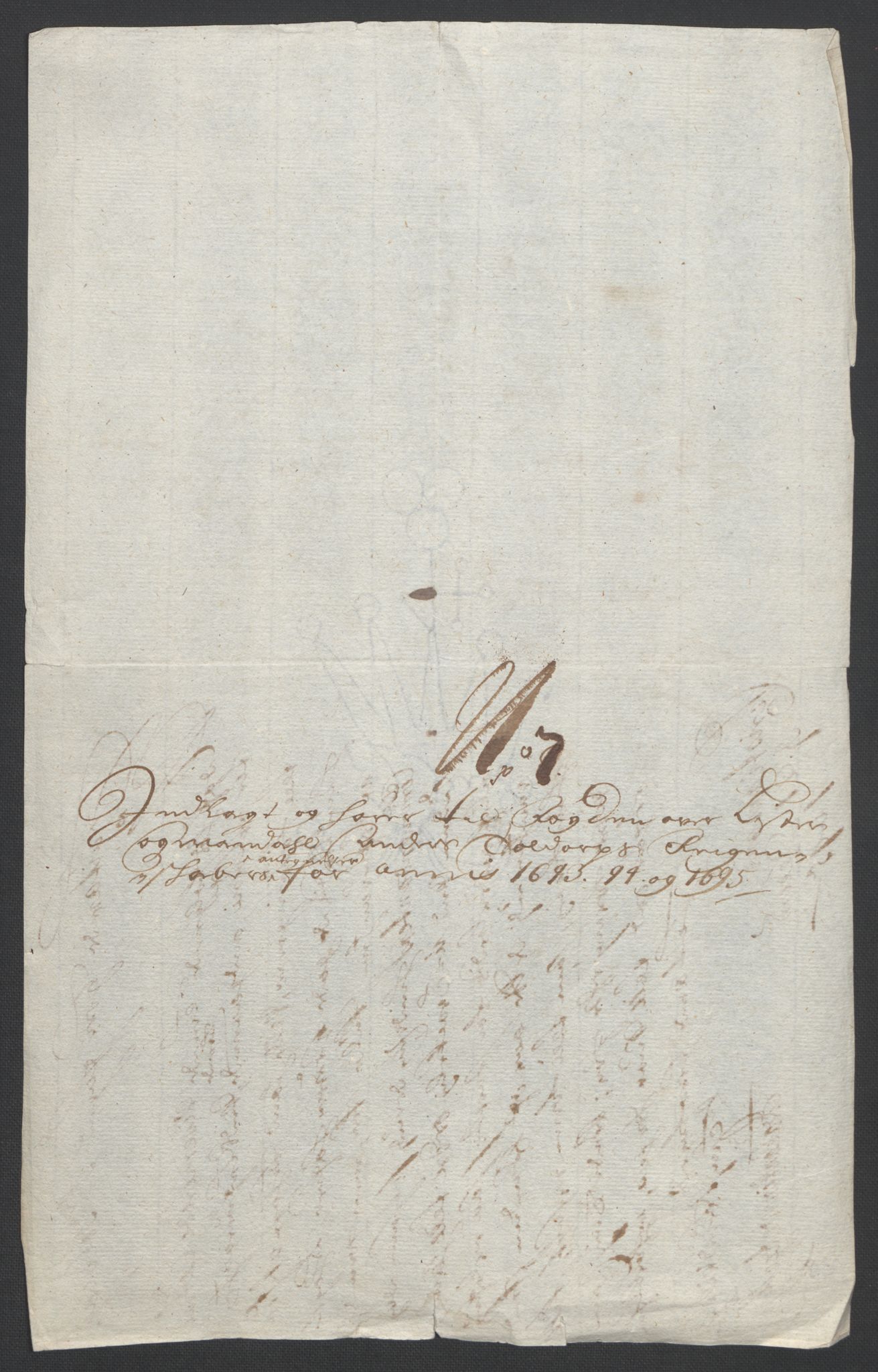 Rentekammeret inntil 1814, Reviderte regnskaper, Fogderegnskap, RA/EA-4092/R43/L2545: Fogderegnskap Lista og Mandal, 1694-1695, p. 177