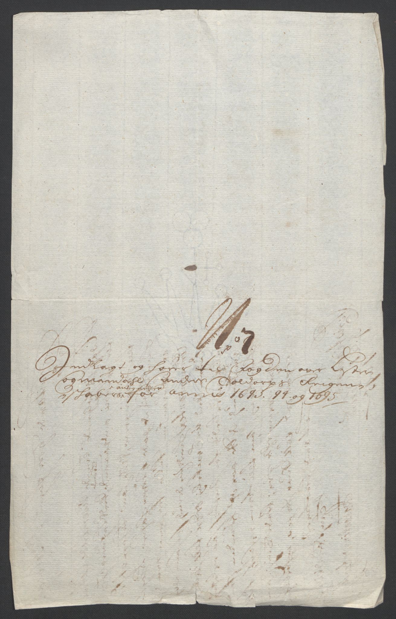 Rentekammeret inntil 1814, Reviderte regnskaper, Fogderegnskap, AV/RA-EA-4092/R43/L2545: Fogderegnskap Lista og Mandal, 1694-1695, p. 177