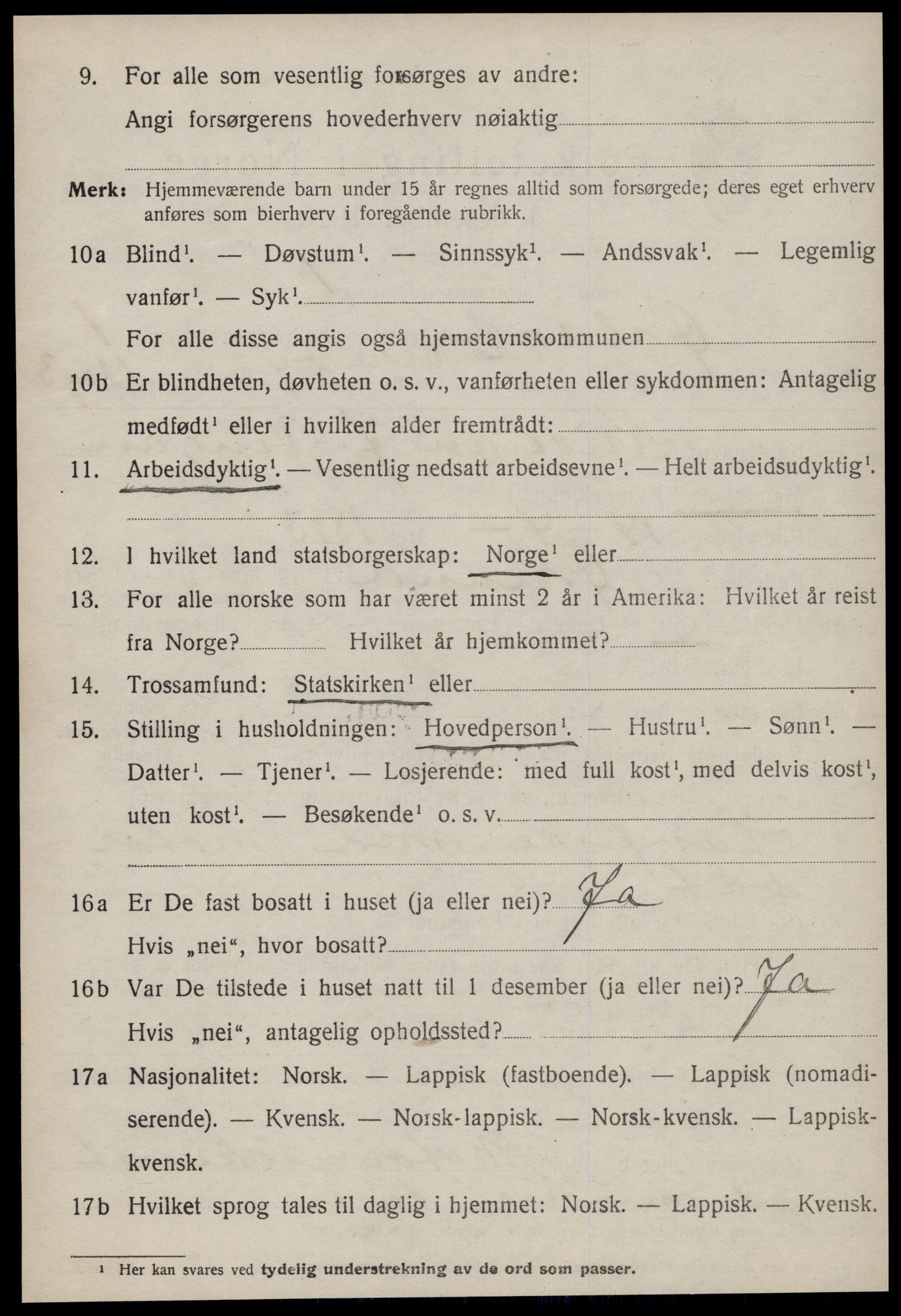 SAT, 1920 census for Ørland, 1920, p. 1404
