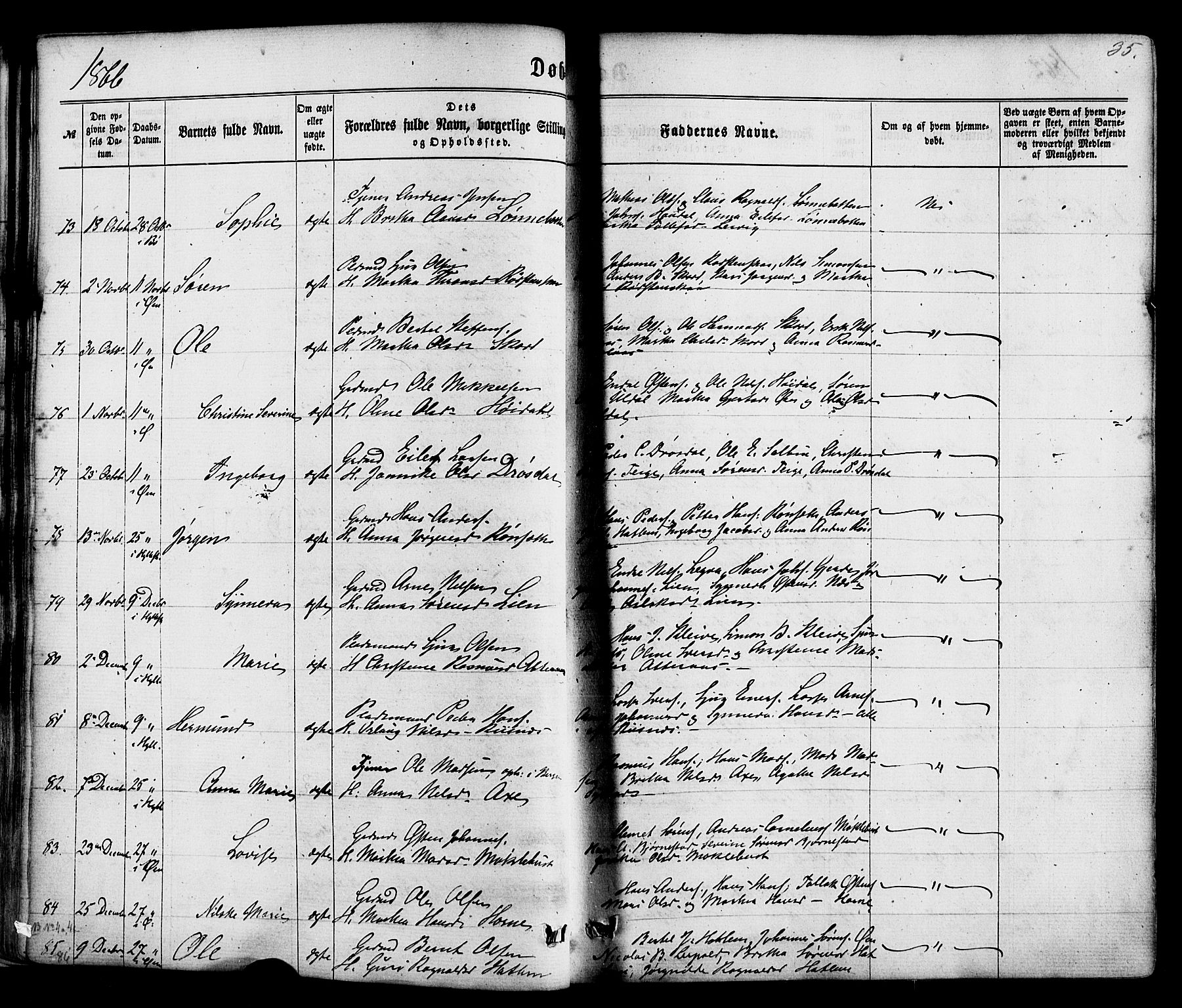 Hyllestad sokneprestembete, AV/SAB-A-80401: Parish register (official) no. A 1, 1861-1886, p. 35