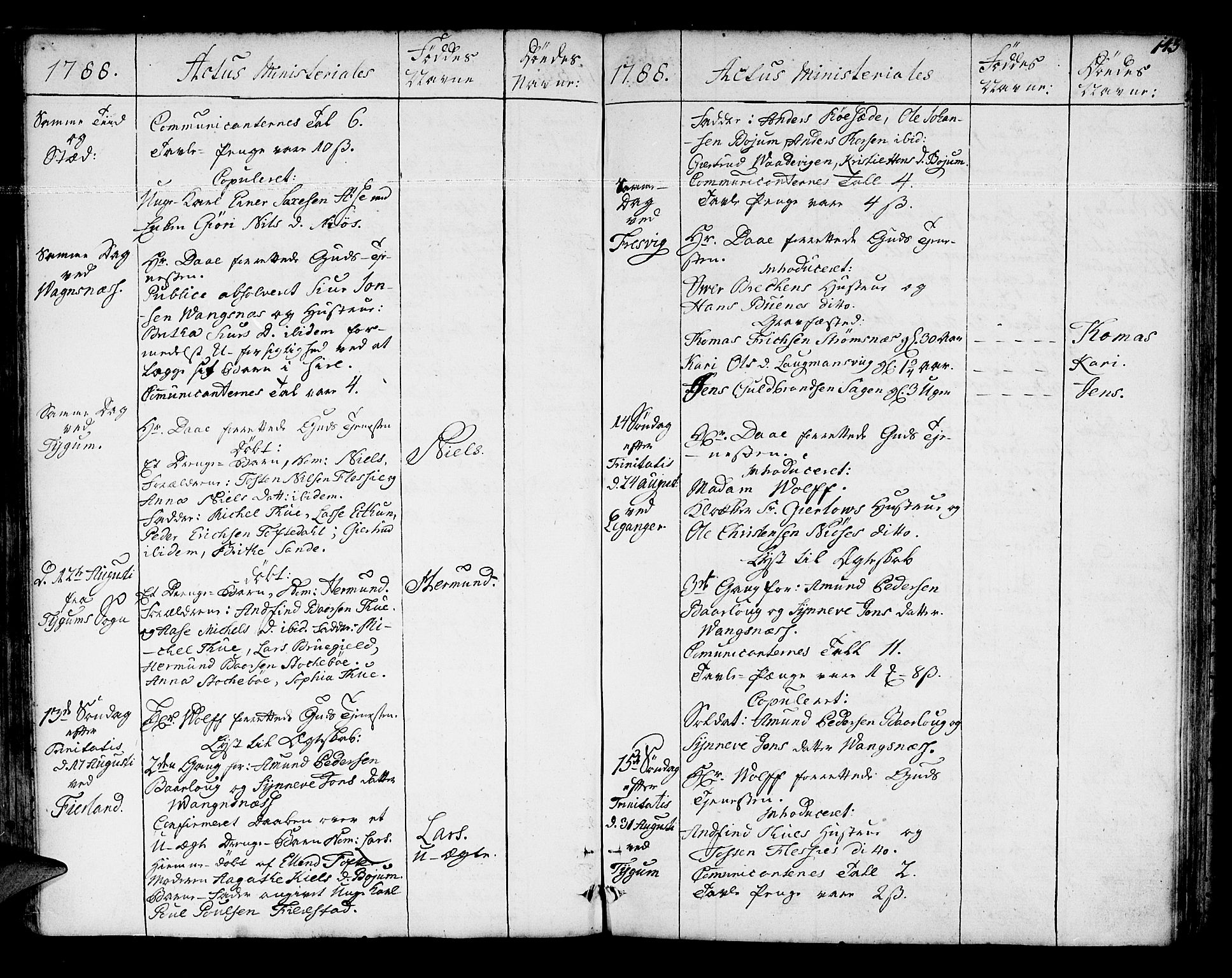 Leikanger sokneprestembete, AV/SAB-A-81001/H/Haa/Haaa/L0004: Parish register (official) no. A 4, 1770-1791, p. 143