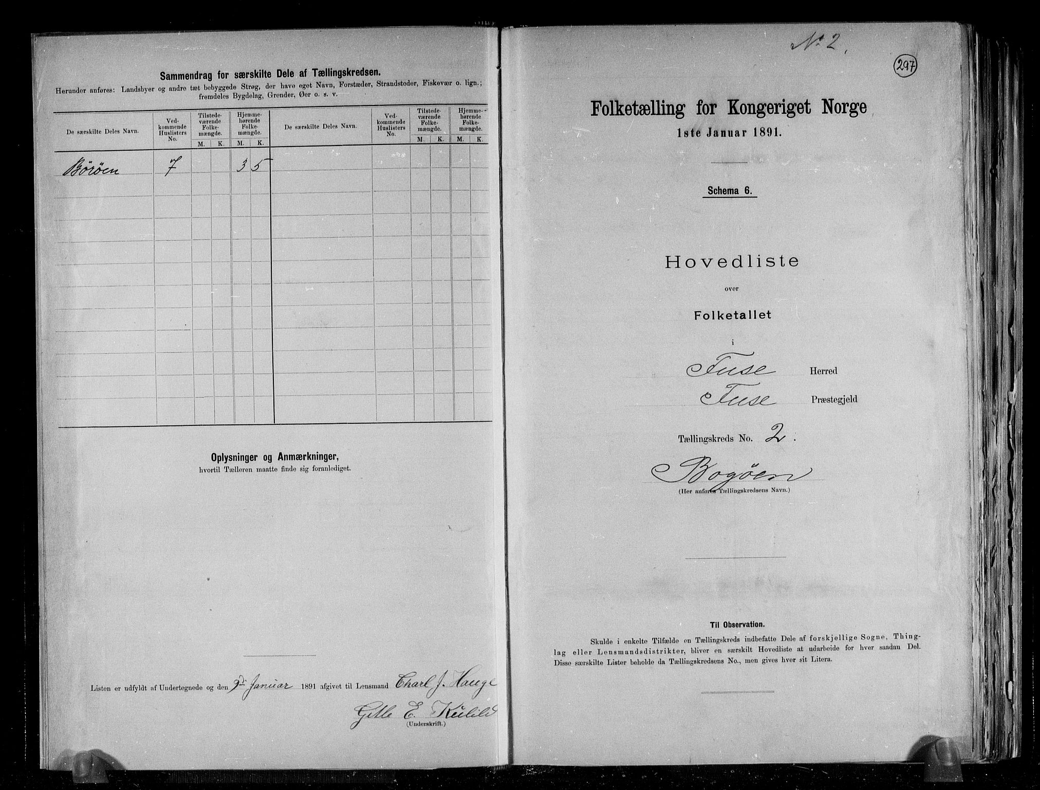 RA, 1891 census for 1241 Fusa, 1891, p. 6