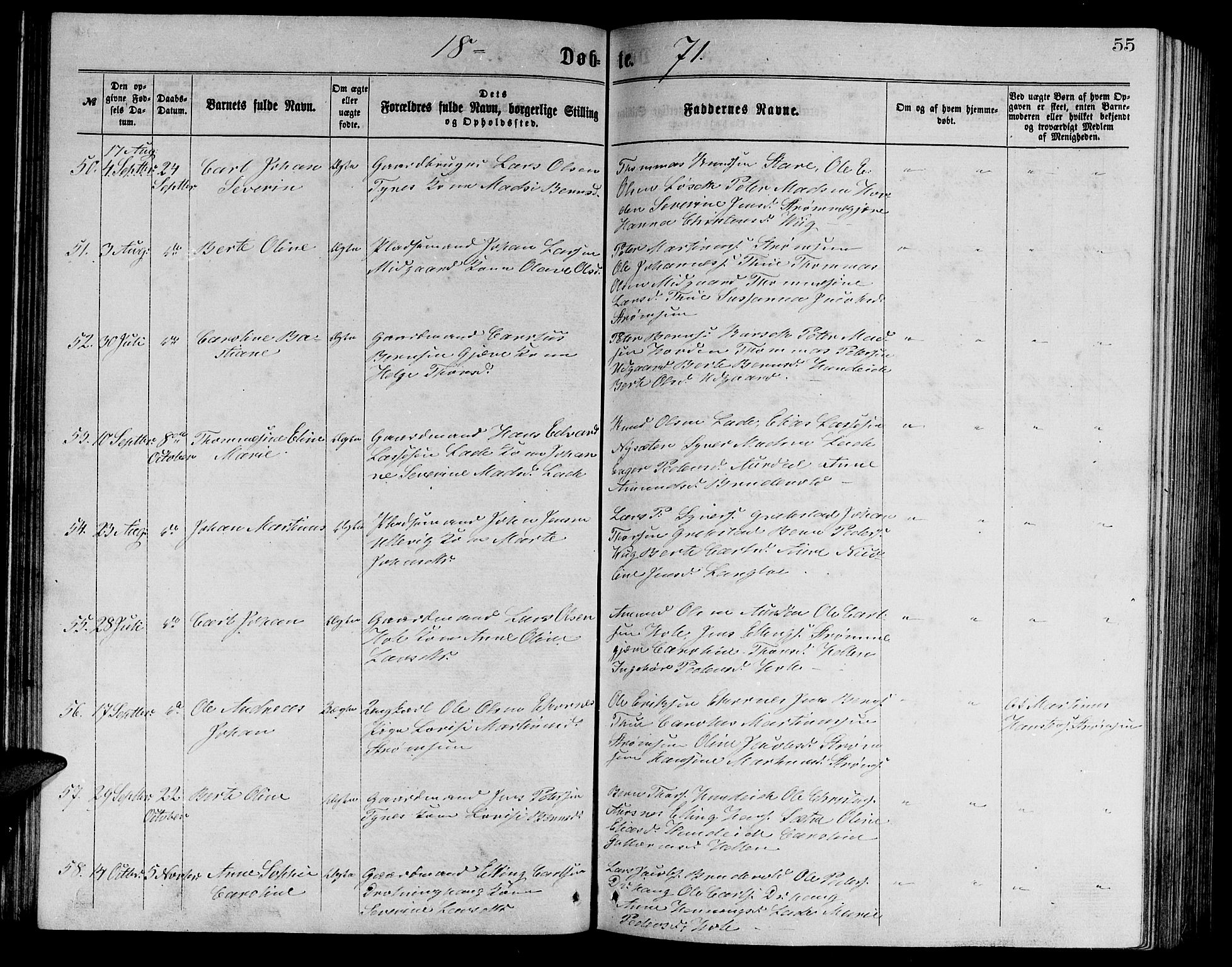 Ministerialprotokoller, klokkerbøker og fødselsregistre - Møre og Romsdal, AV/SAT-A-1454/523/L0338: Parish register (copy) no. 523C01, 1865-1877, p. 55