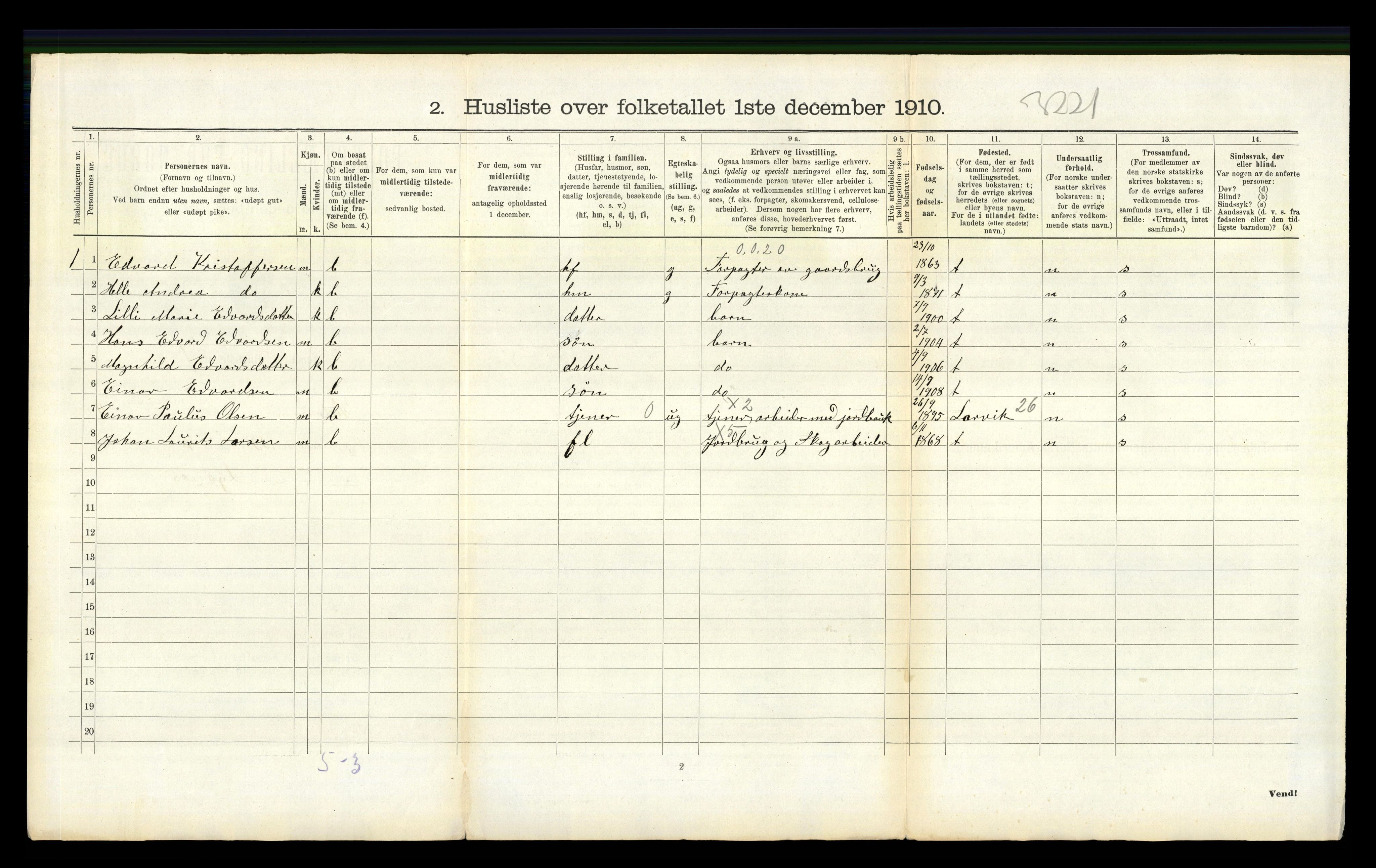 RA, 1910 census for Hedrum, 1910, p. 1173