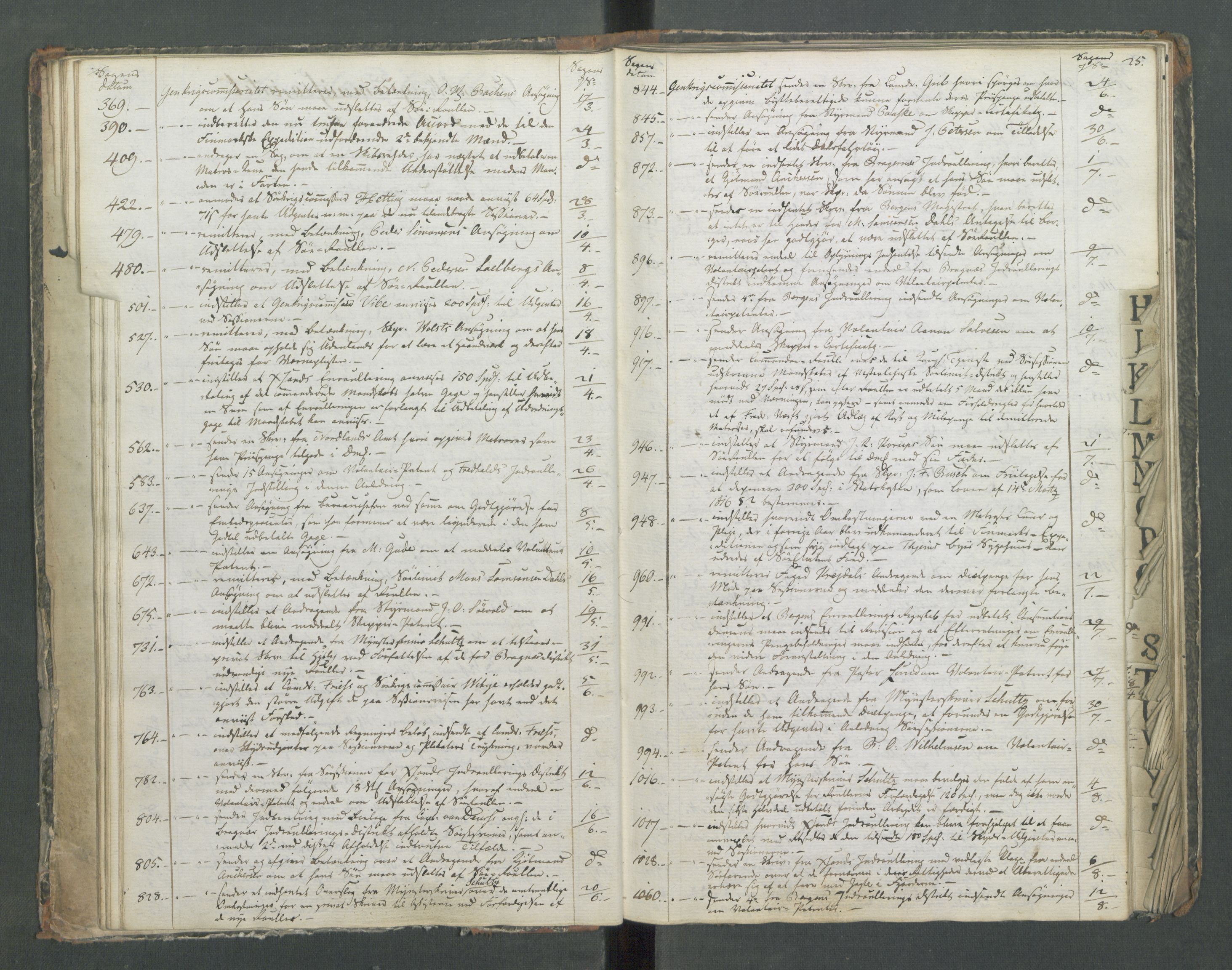 Marinedepartementet/ Marine- og postdepartementet, RA/RAFA-3792/C/L0005: 7de Departements Register, 1817, p. 25