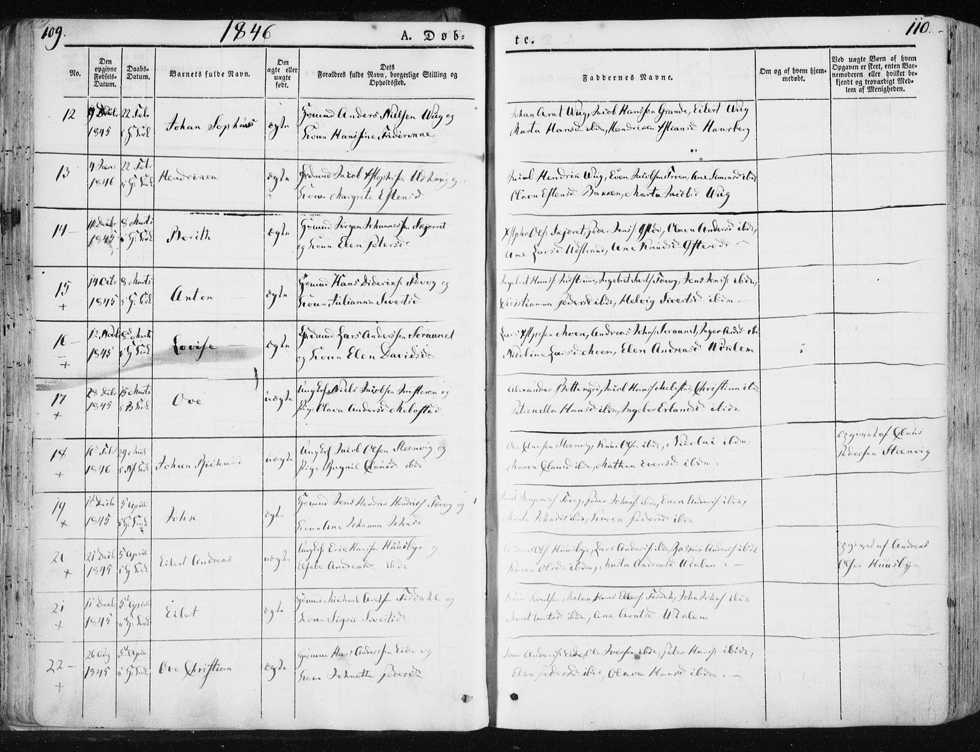 Ministerialprotokoller, klokkerbøker og fødselsregistre - Sør-Trøndelag, SAT/A-1456/659/L0736: Parish register (official) no. 659A06, 1842-1856, p. 109-110