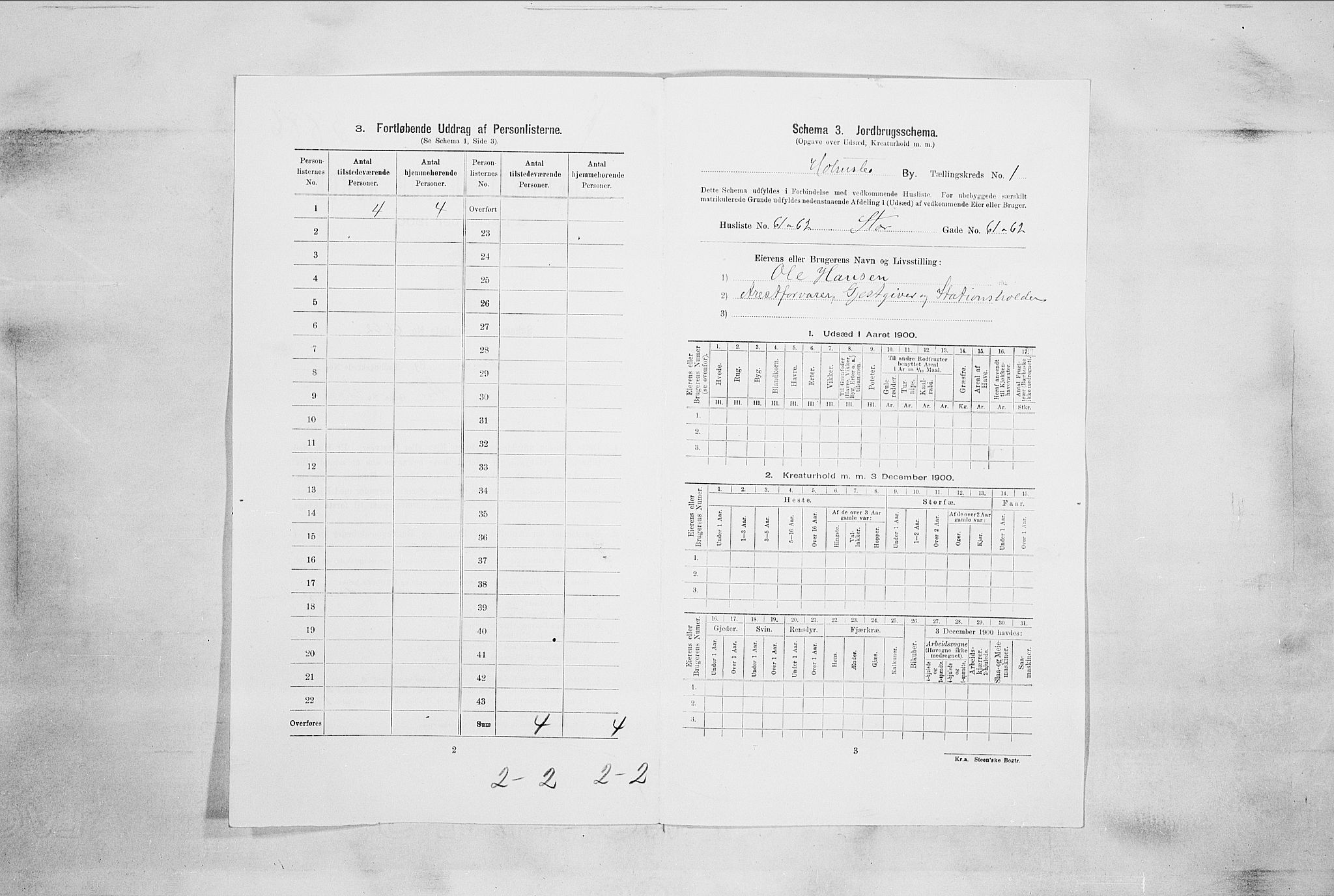 RA, 1900 census for Holmsbu, 1900, p. 37