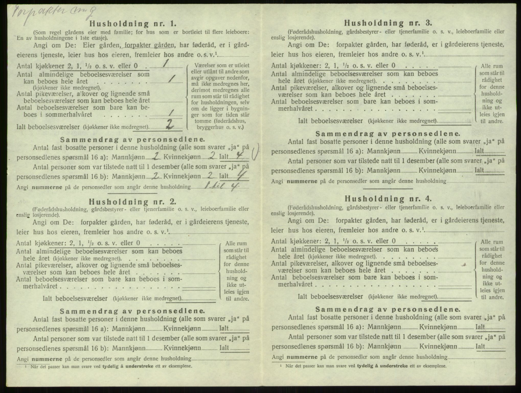 SAB, 1920 census for Bruvik, 1920, p. 936