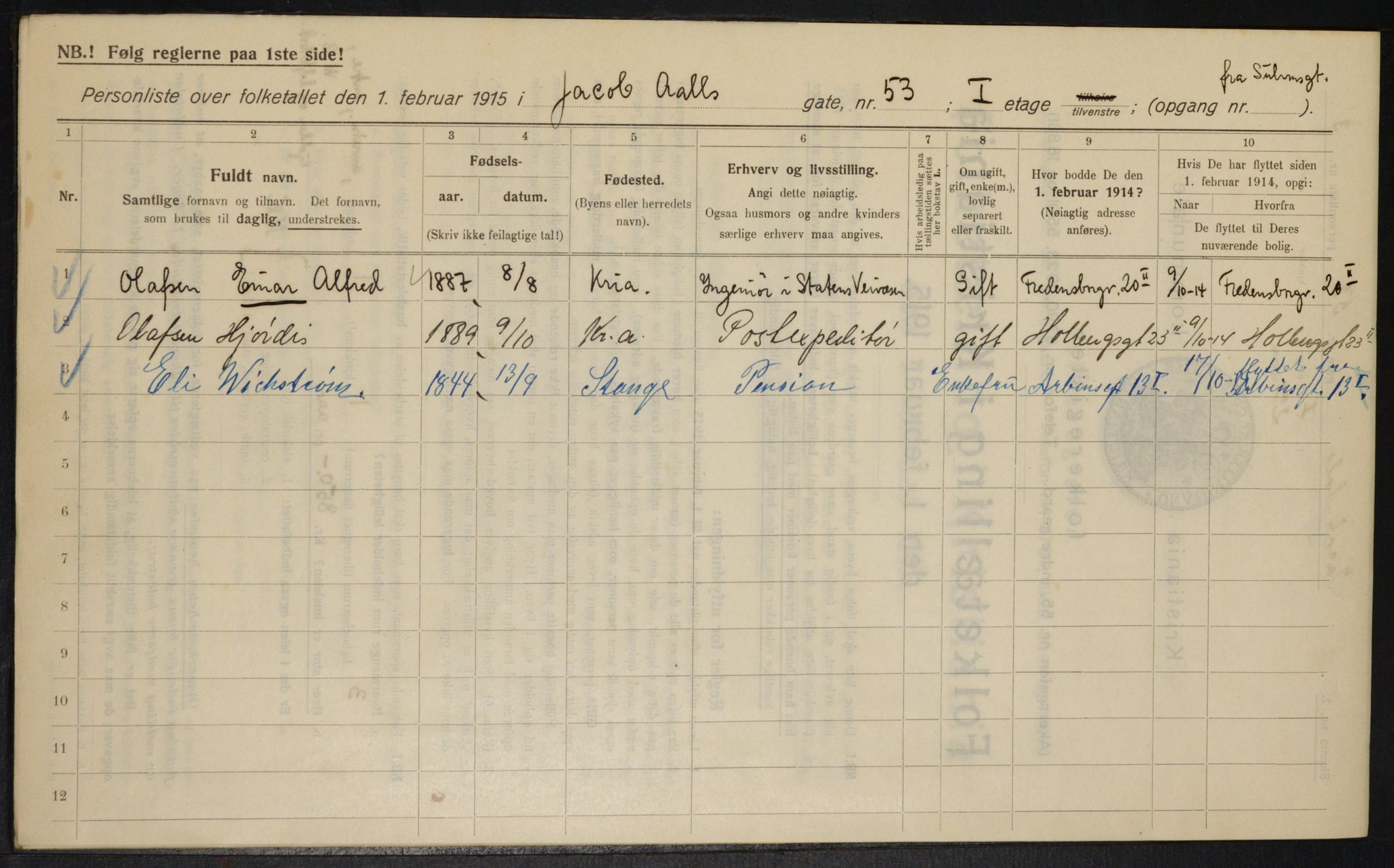 OBA, Municipal Census 1915 for Kristiania, 1915, p. 44989